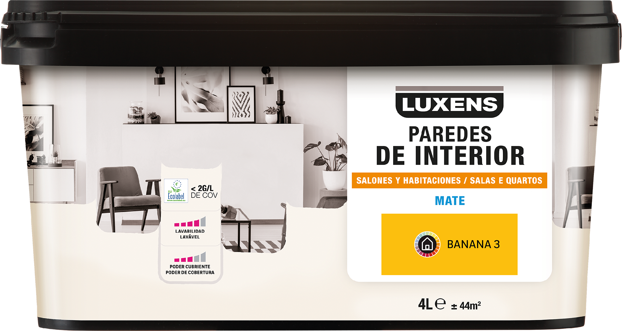Tinta de interior decorativa LUXENS MATE 4L BANANA 3 - 3