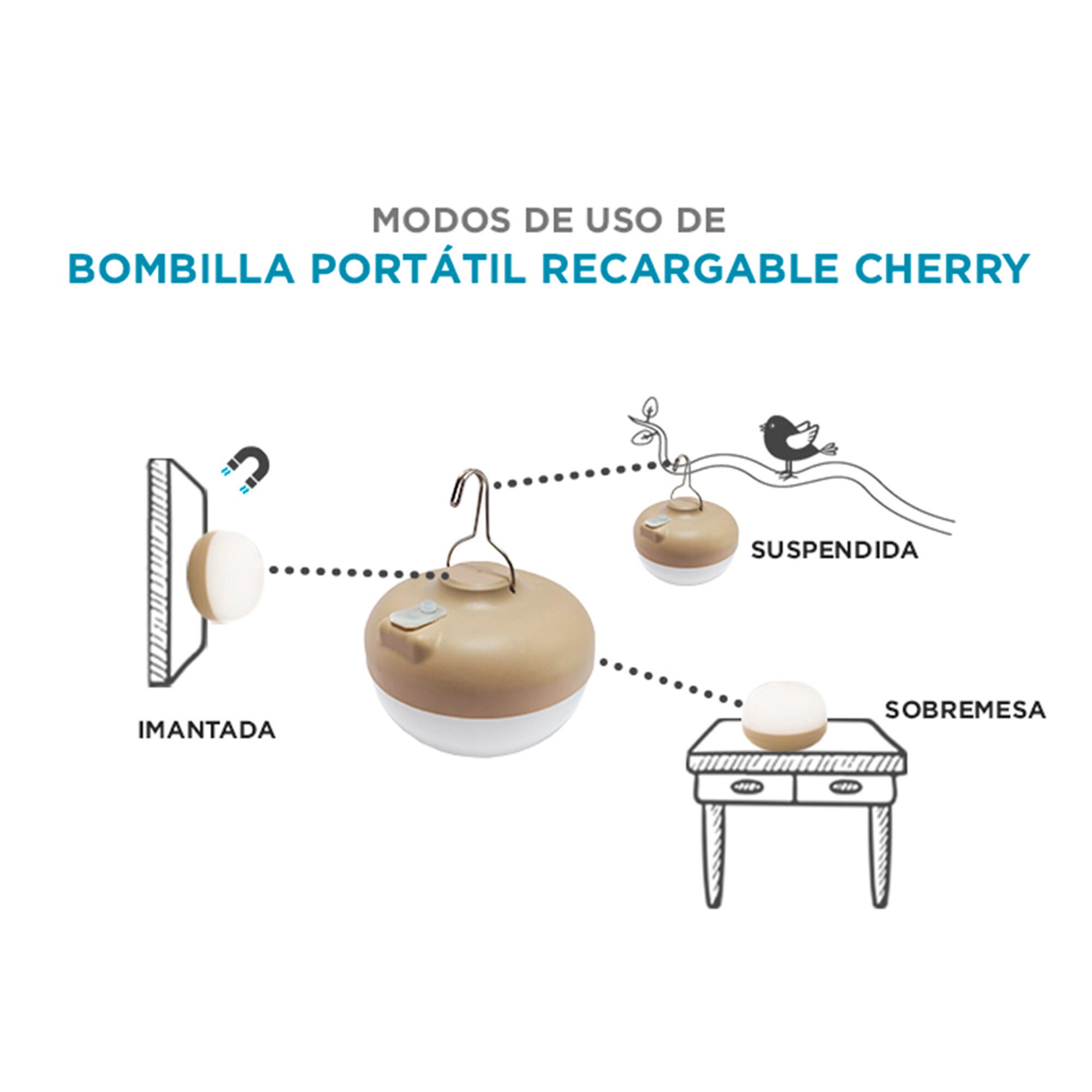 Lampada da esterno senza fili CHERRY BULB BATTERY BEIGE beige , luce dal bianco caldo al neutro IP54 NEWGARDEN - 17