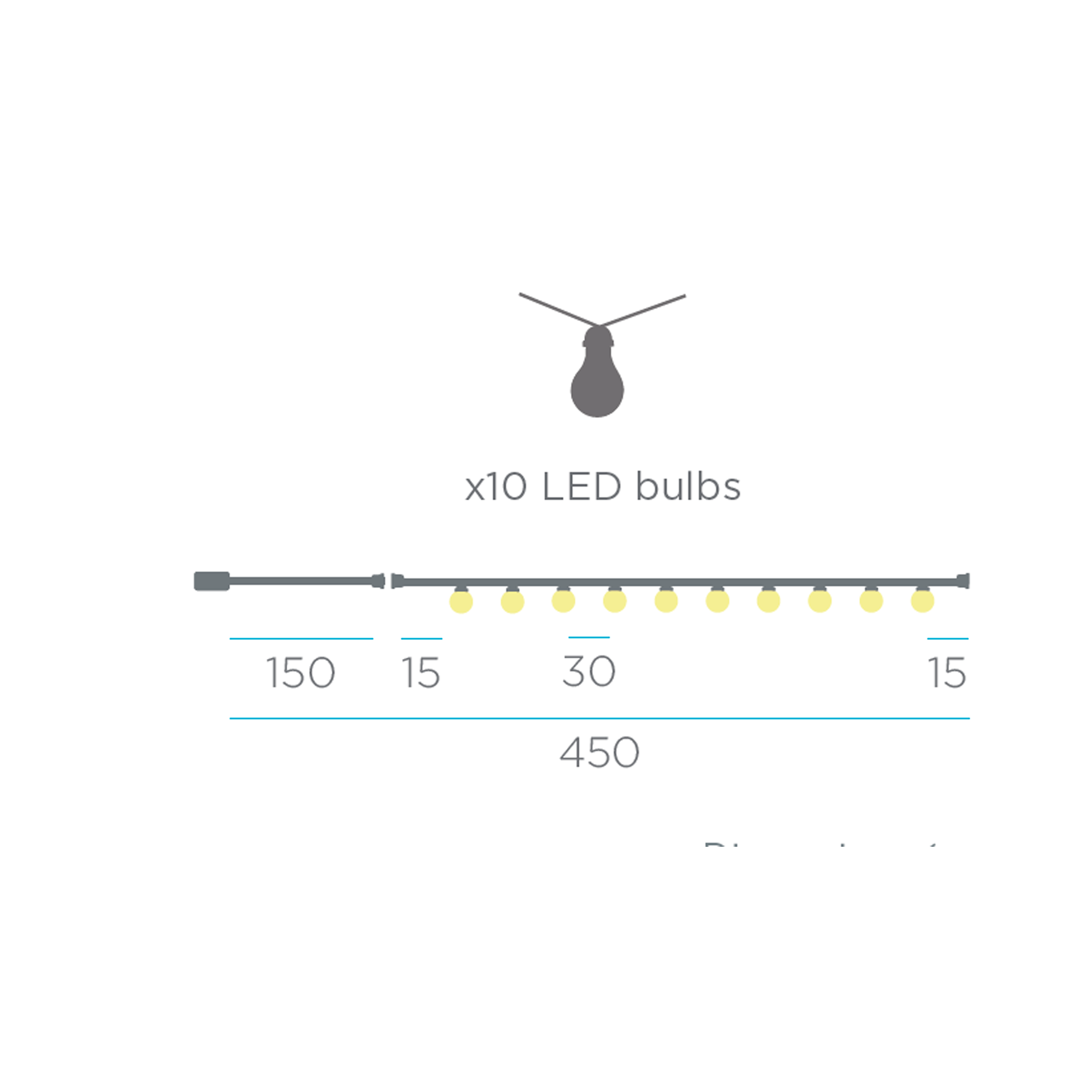 Grinalda Stella 2700K IP44 4.5m 10L - 4
