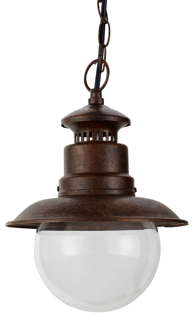 Lampadario Rustico Marina marrone paralume marrone E27 Ø21.5cm INSPIRE