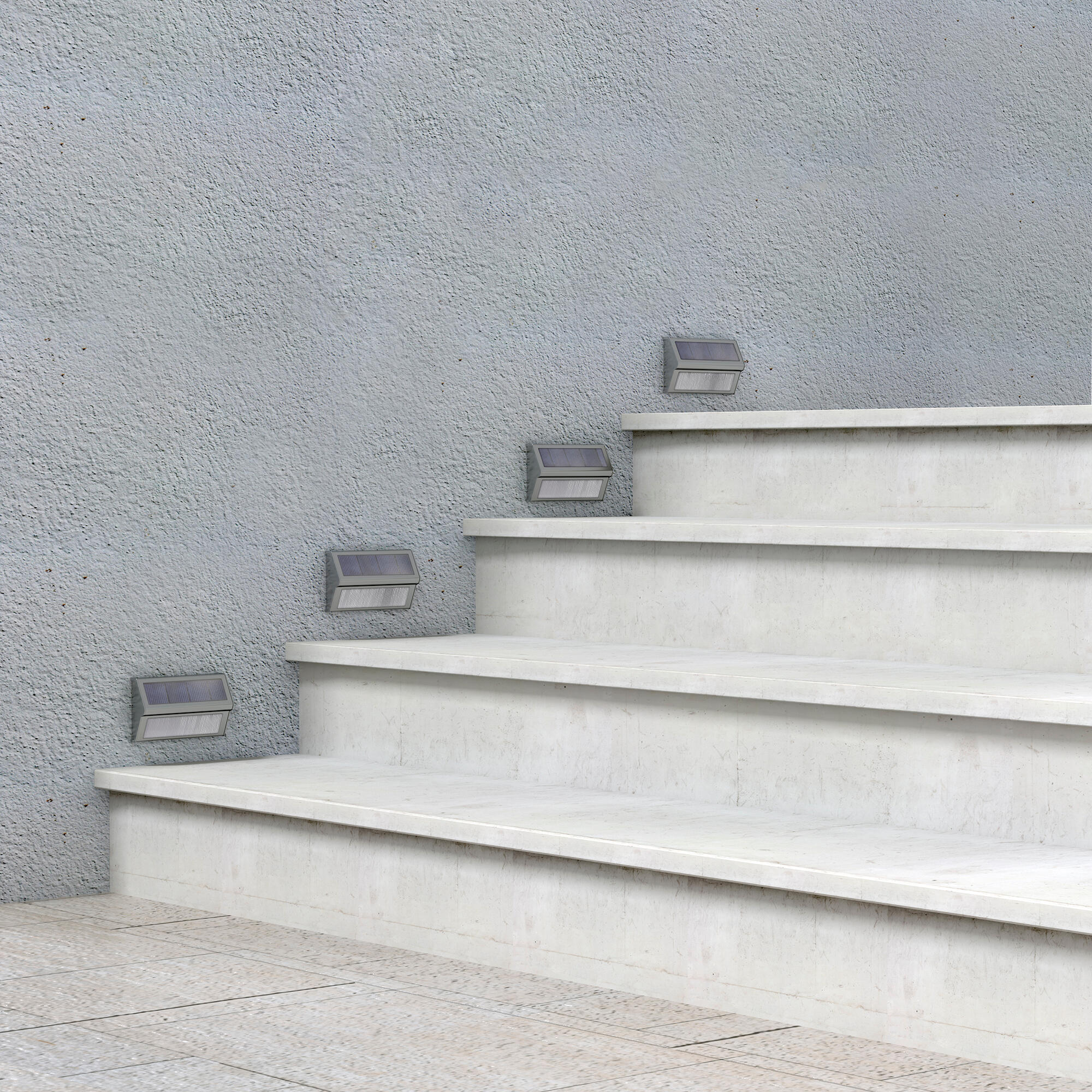 Aplique solar exterior luz LED blanco frío ARTE CONFORT Era L acero gris con sensor crepuscular IP44 - 3