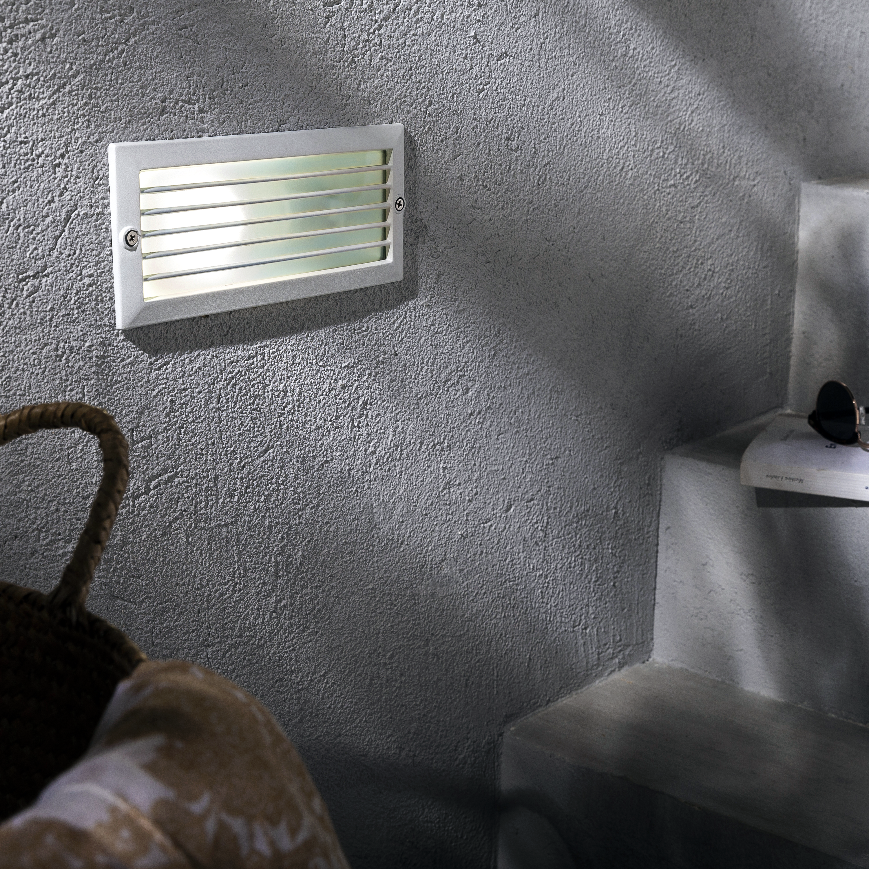 Portafaretto da incasso in alluminio FLINT E27 bianco quadrato IP44 INSPIRE - 2