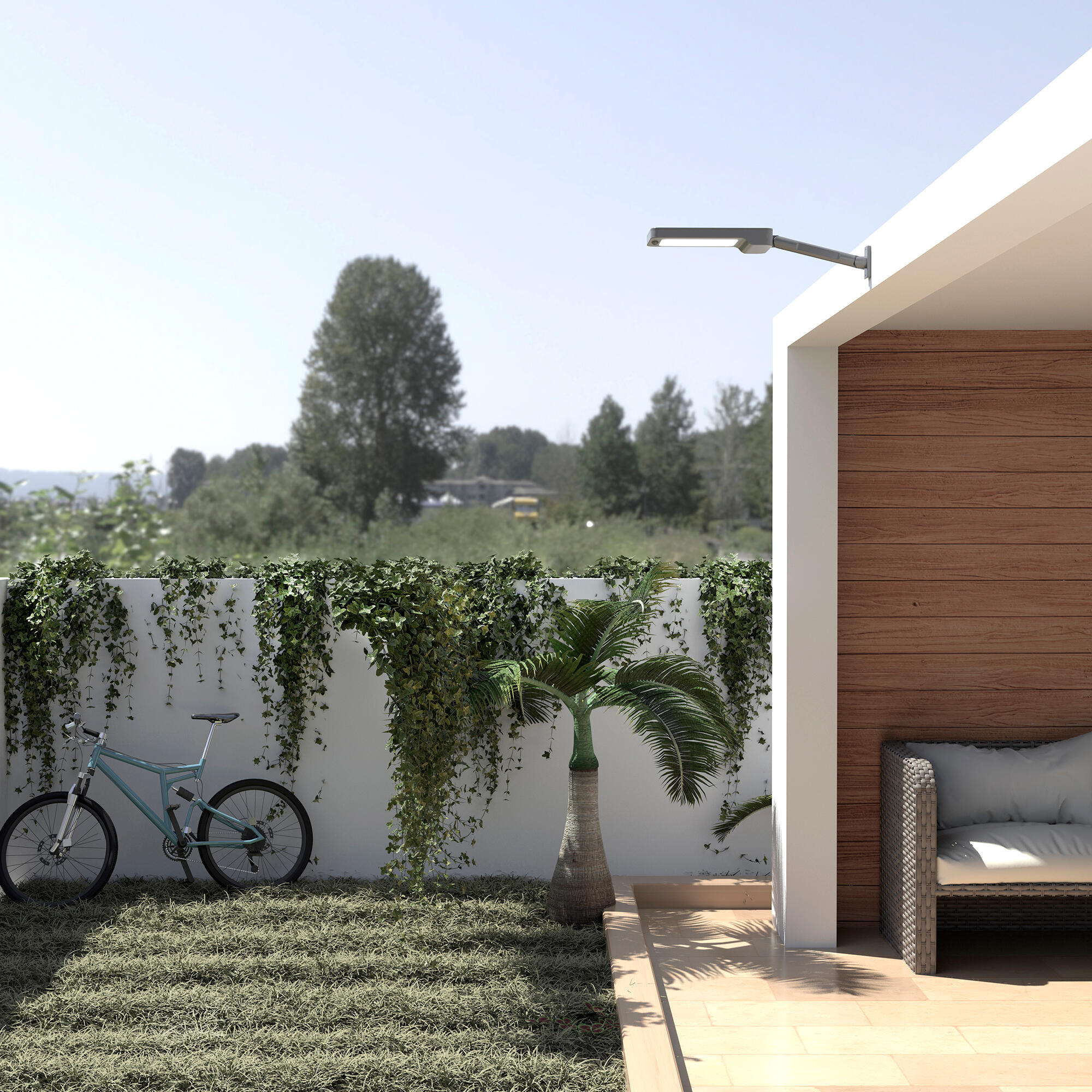 Aplique solar exterior luz LED blanco frío ARTE CONFORT DELTA XL SMART gris con sensor crepuscular y detector de movimiento IP54 - 5