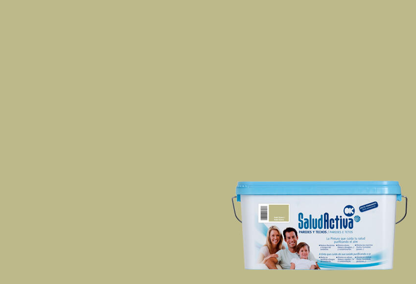 Pintura de interior salud activa cpp color kaki suave mate 4l para paredes y techos