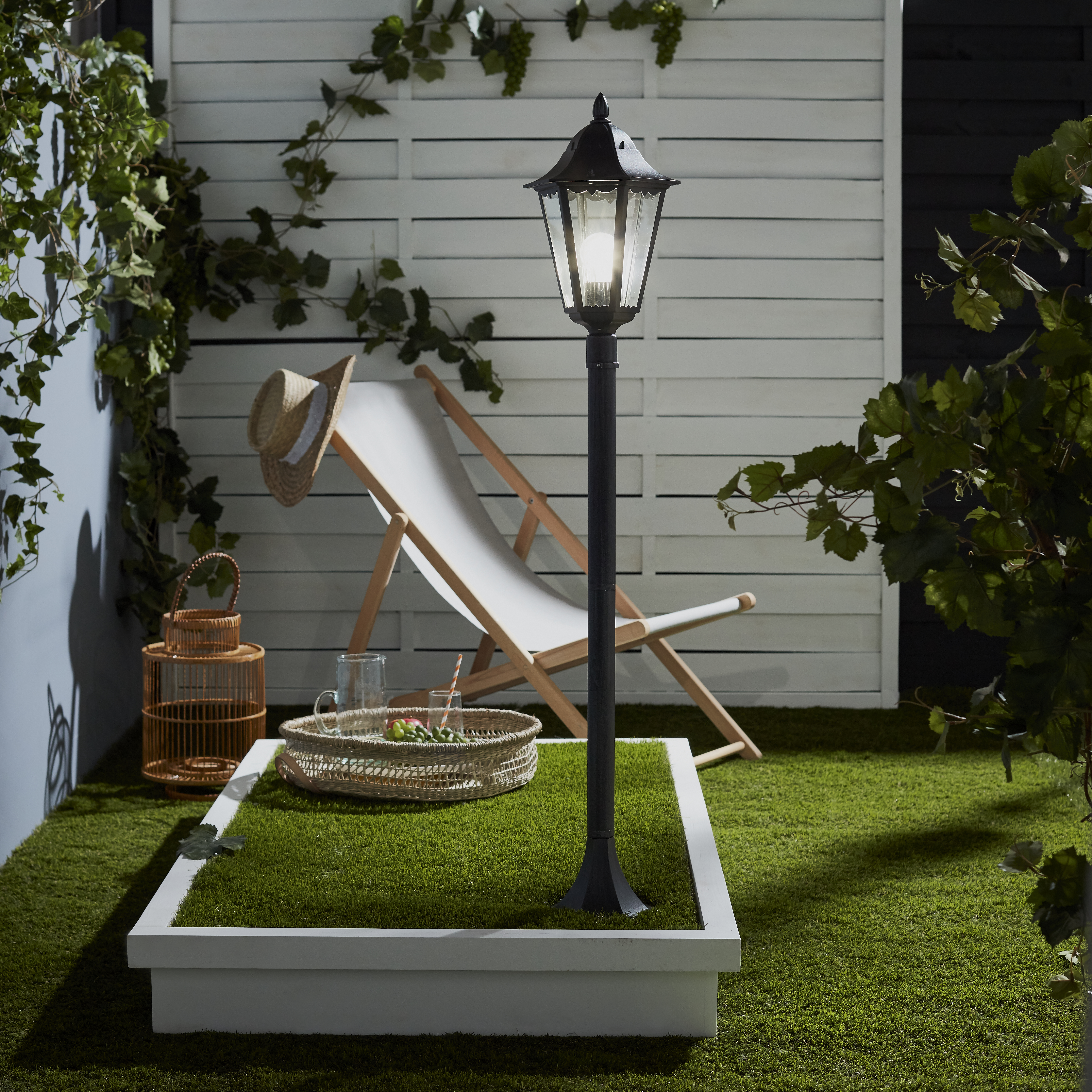 Lampione da giardino, Monza H 120 cm, nero, IP44 INSPIRE - 4