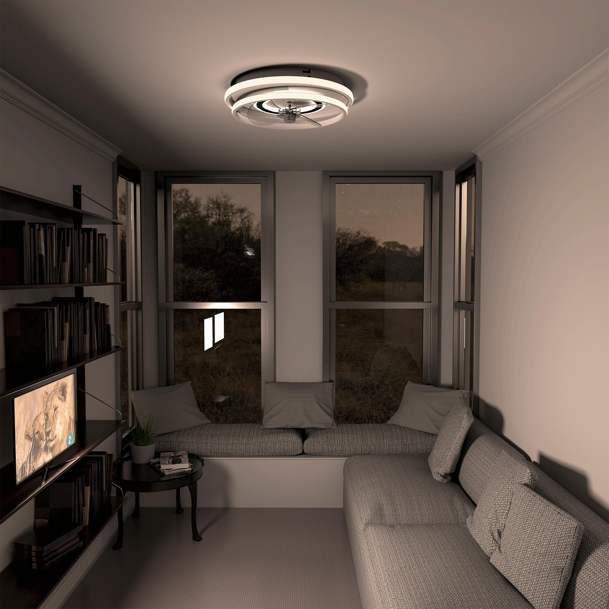 Ventilador de techo con luz motor DC Nerja de 49 cm blanco - 12