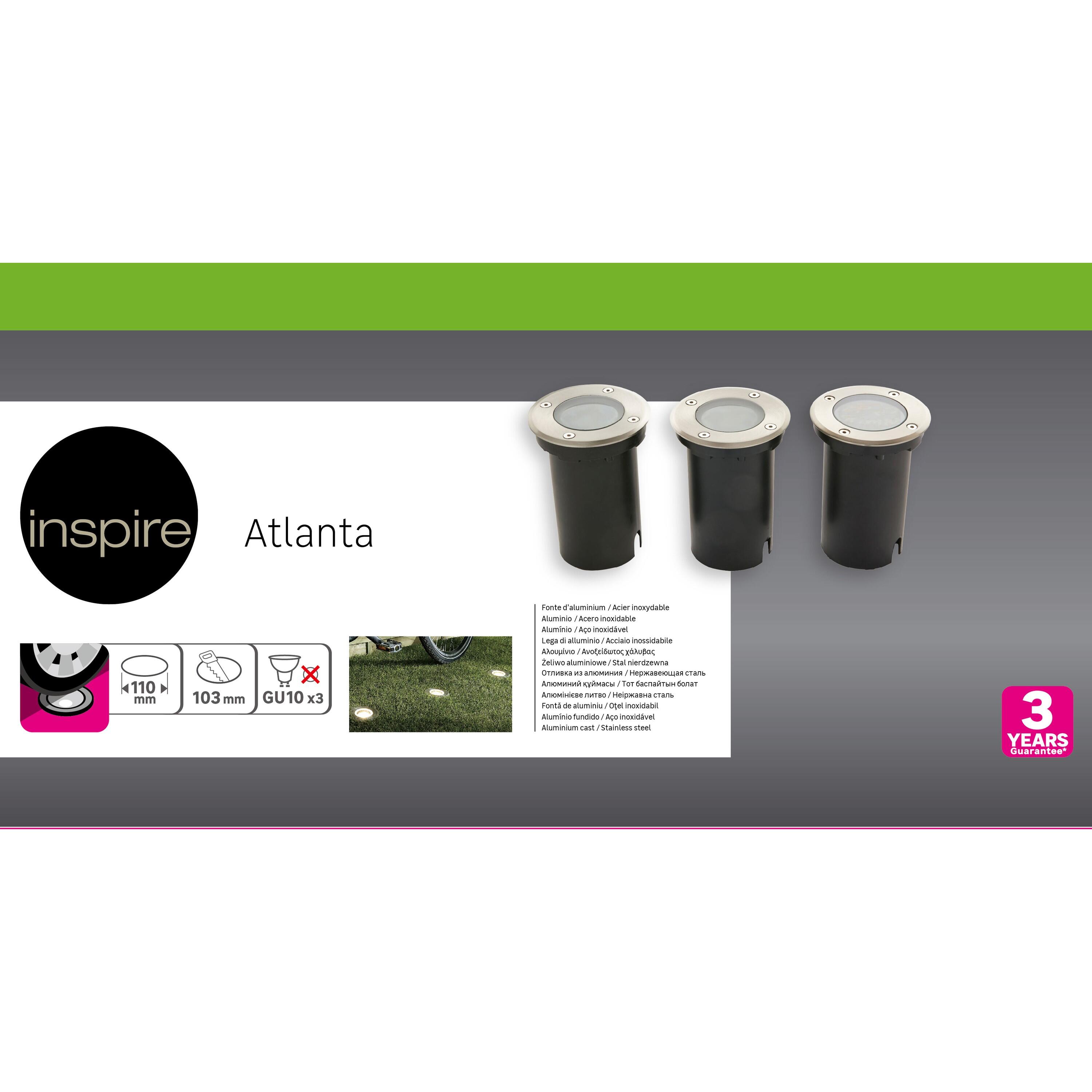 Portafaretto da incasso in alluminio ATLANTA GU10 argento tondo IP67 INSPIRE - 18