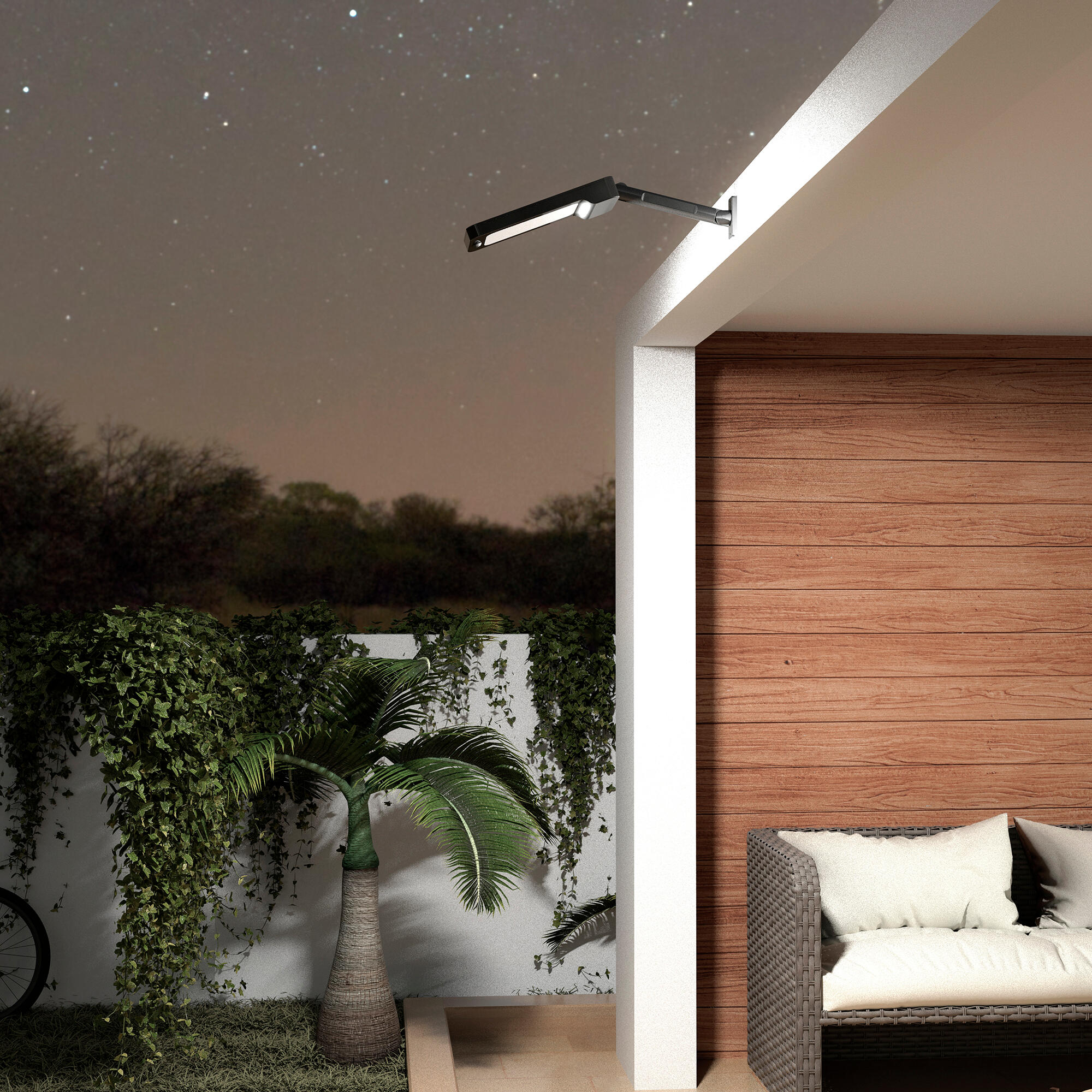 Aplique solar exterior luz LED blanco frío ARTE CONFORT DELTA XL SMART gris con sensor crepuscular y detector de movimiento IP54 - 4
