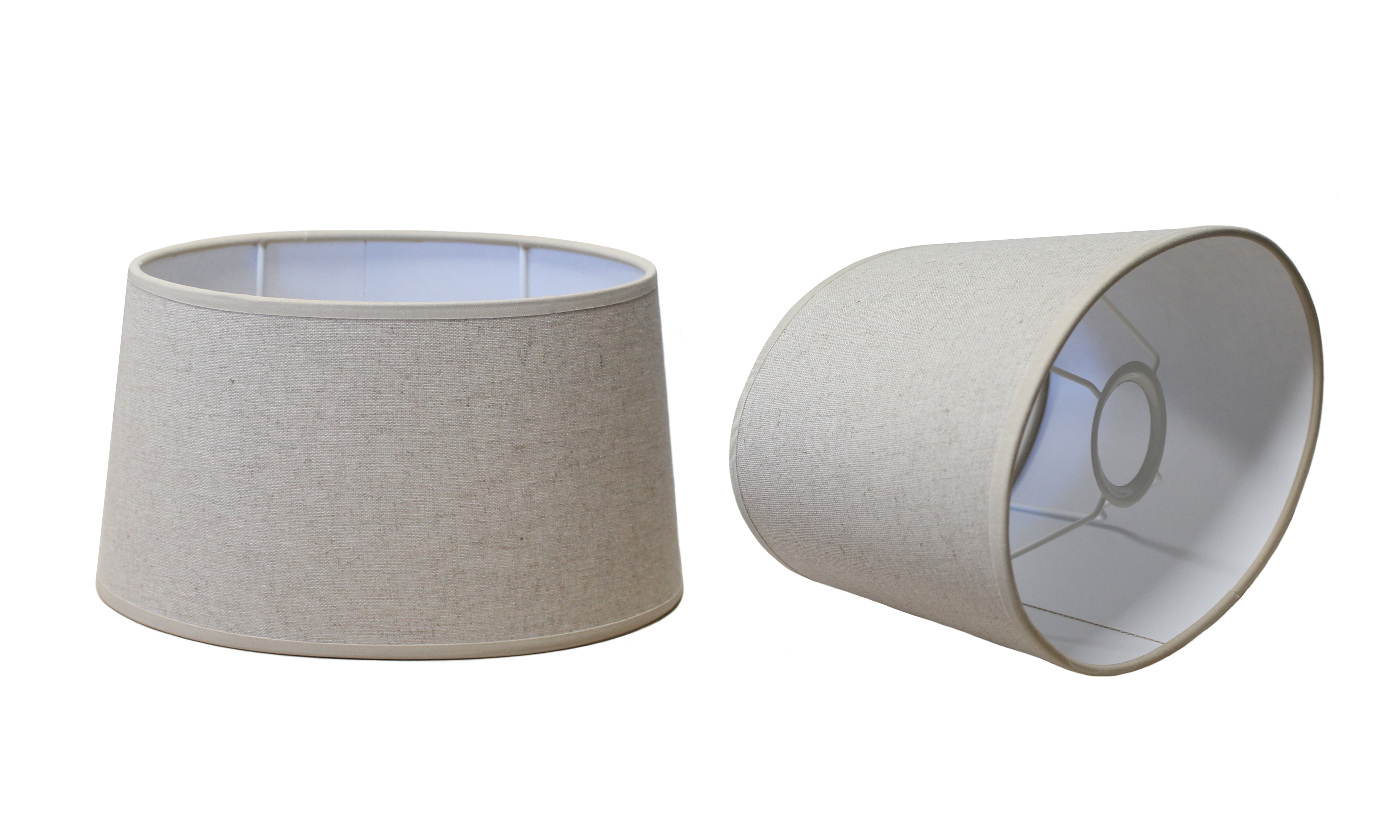 Pantalla de lino natural ovalada 25 cm