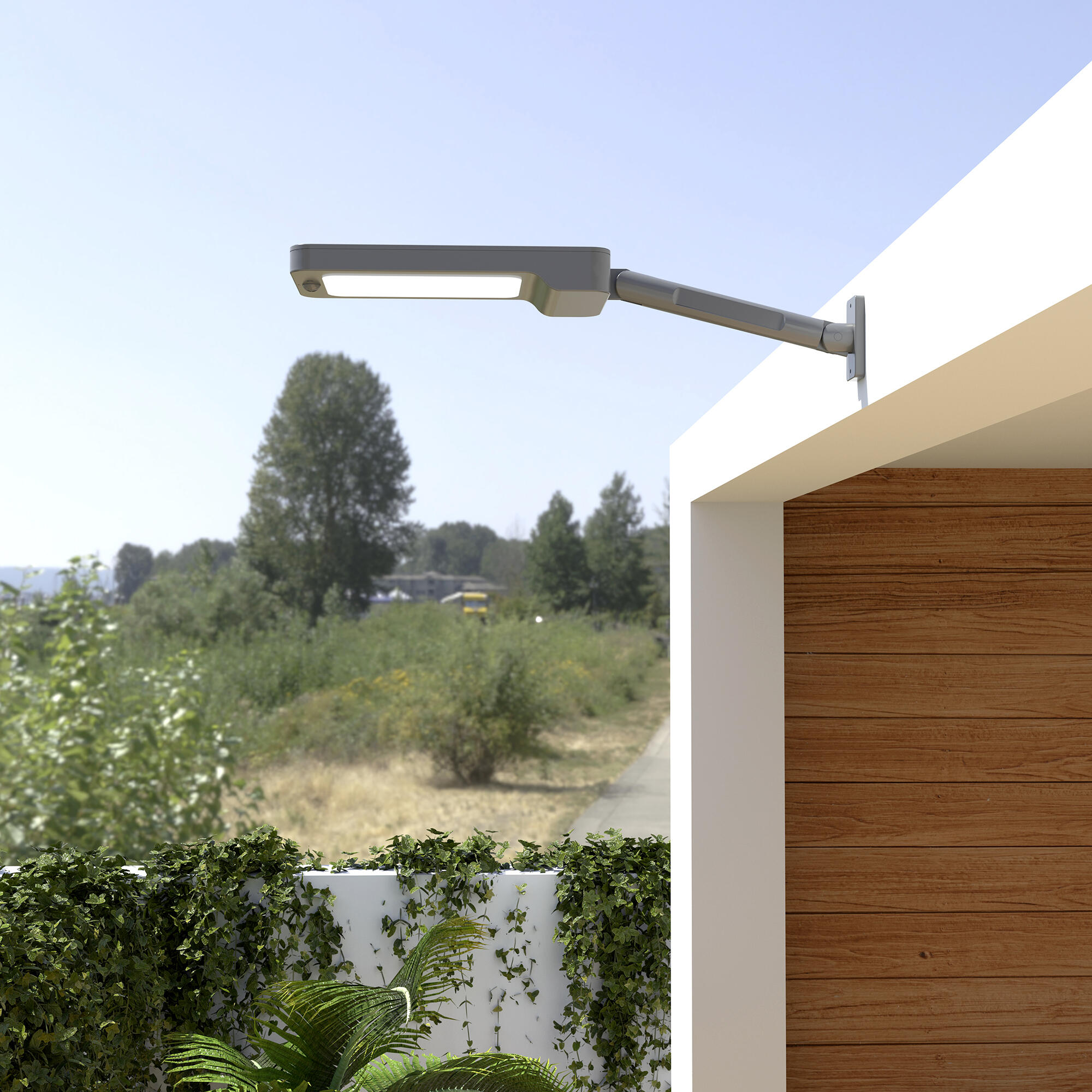 Aplique solar exterior luz led blanco frío arte confort delta xl smart gris con sensor crepuscular y detector de movimiento ip54