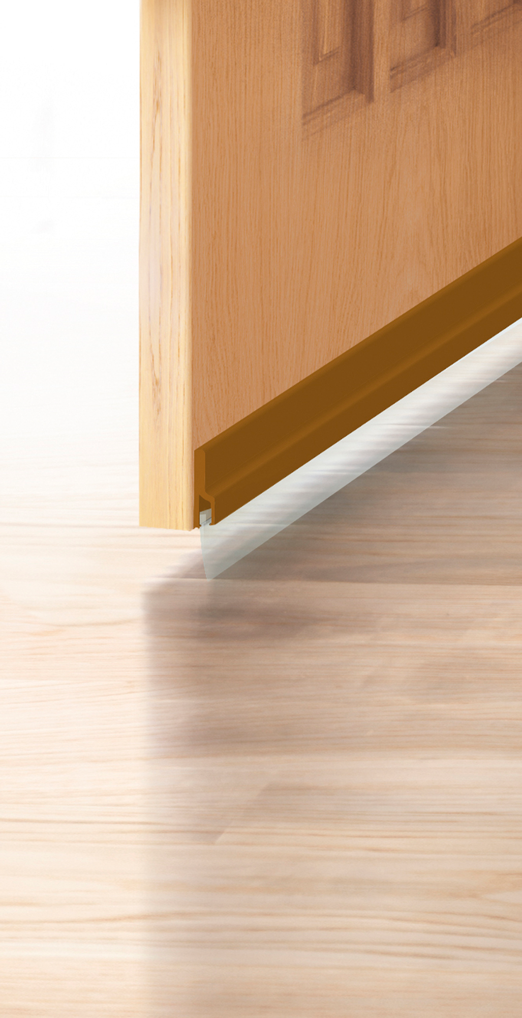 Burlete de puerta interior AXTON adhesivo en color marrón, 7 mm de espesor x 4.5 cm de altura x 100 cm de longitud. Perfil junta plano. Recortable. Tipo de instalación encolado. - 3