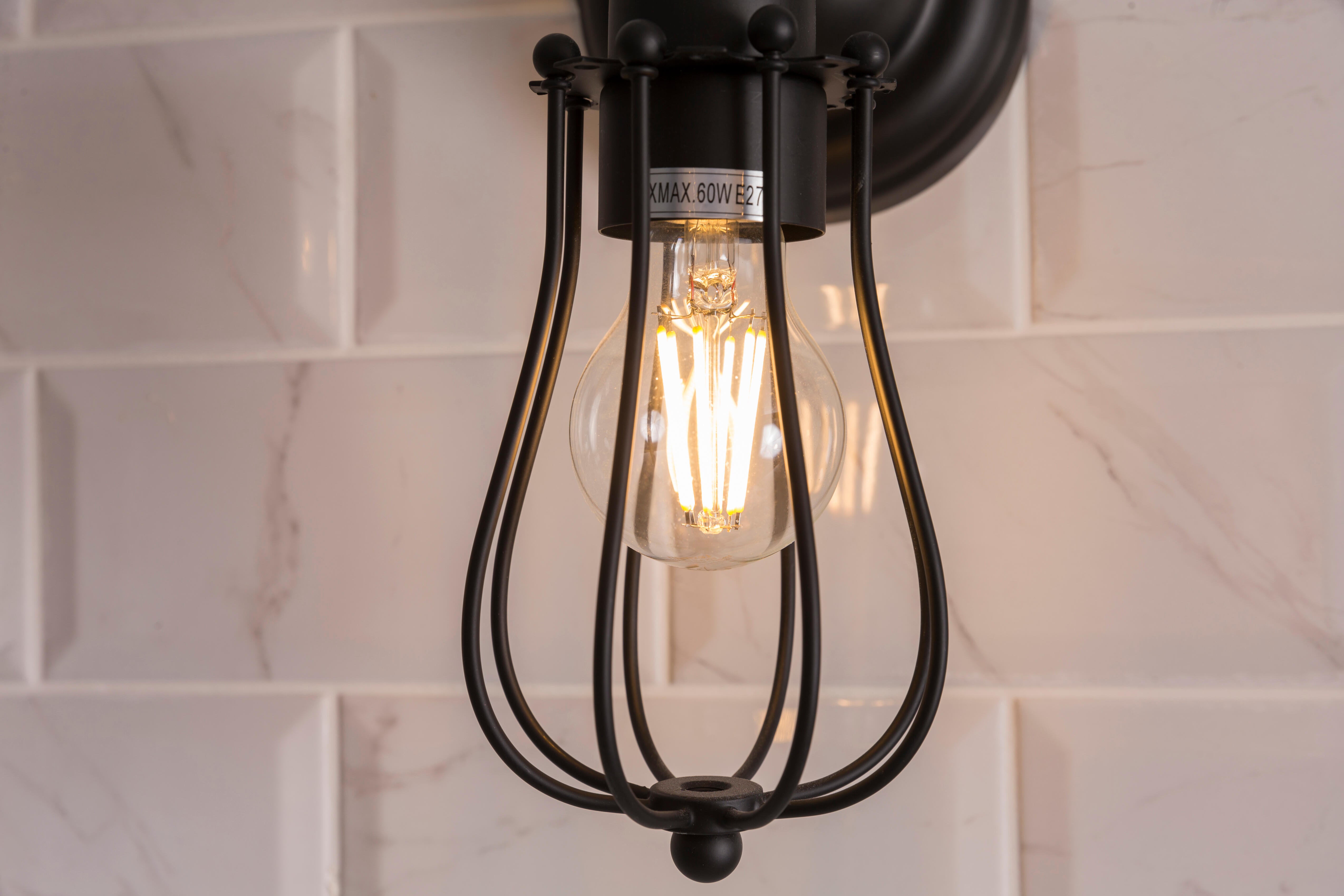 Aplique de acero Kansas de 1 luz E27 de color negro
 - 10