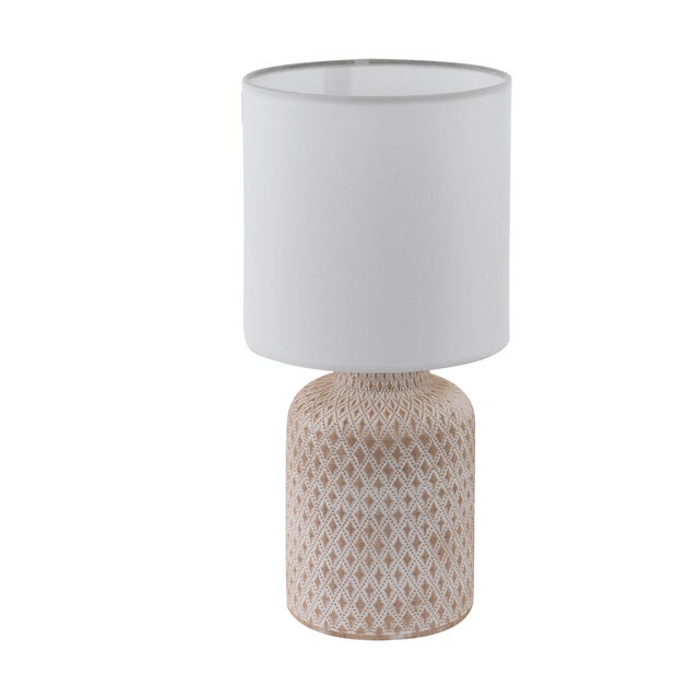 Candeeiro de mesa Bellariva E14 32cm bege/branco