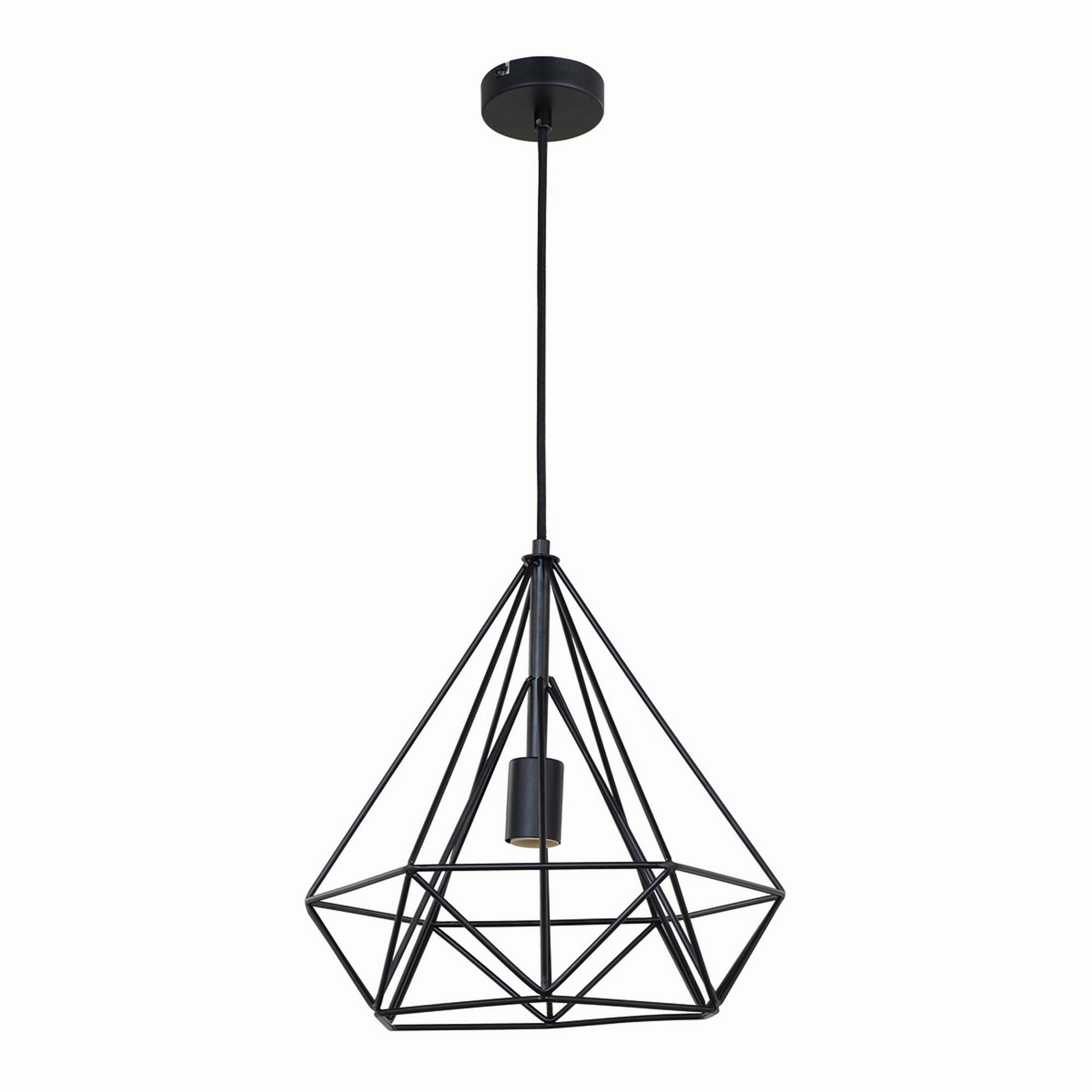 Lampadario Design Byron nero paralume nero E27 Ø36.5cm INSPIRE - 18
