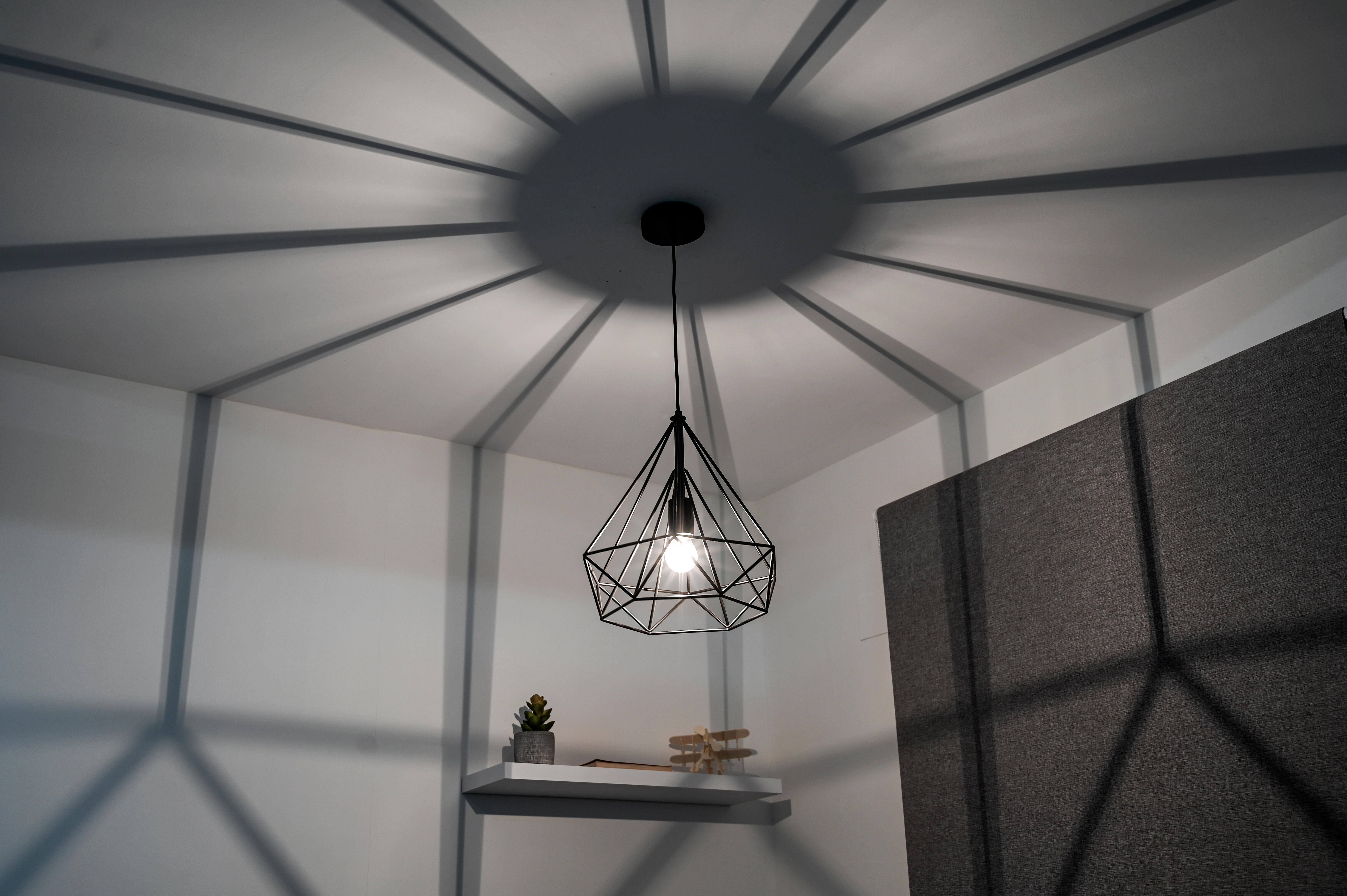 Lampadario Design Byron nero paralume nero E27 Ø36.5cm INSPIRE - 12