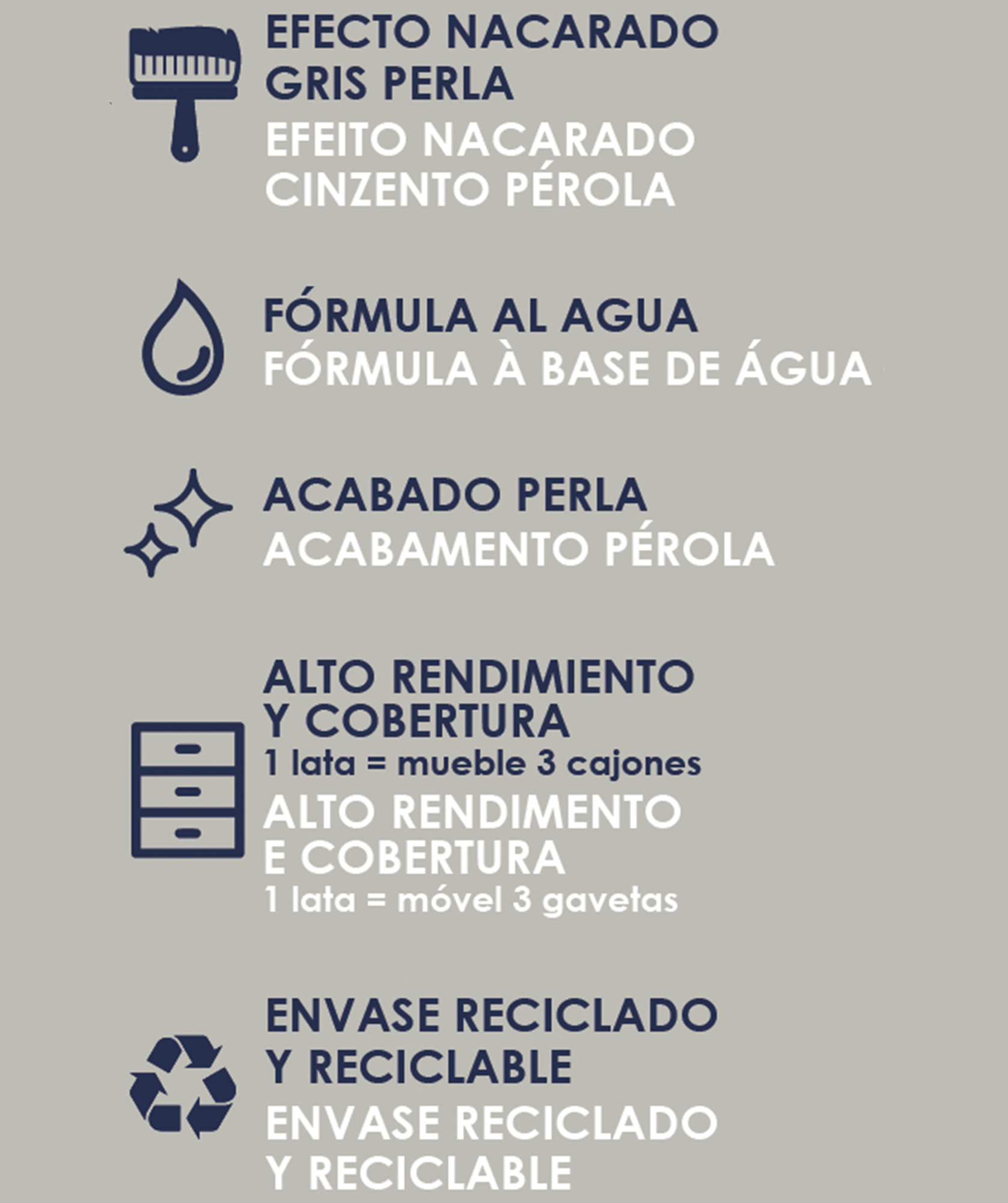 Pintura nacarada La Pajarita 500ml gris perla - 3