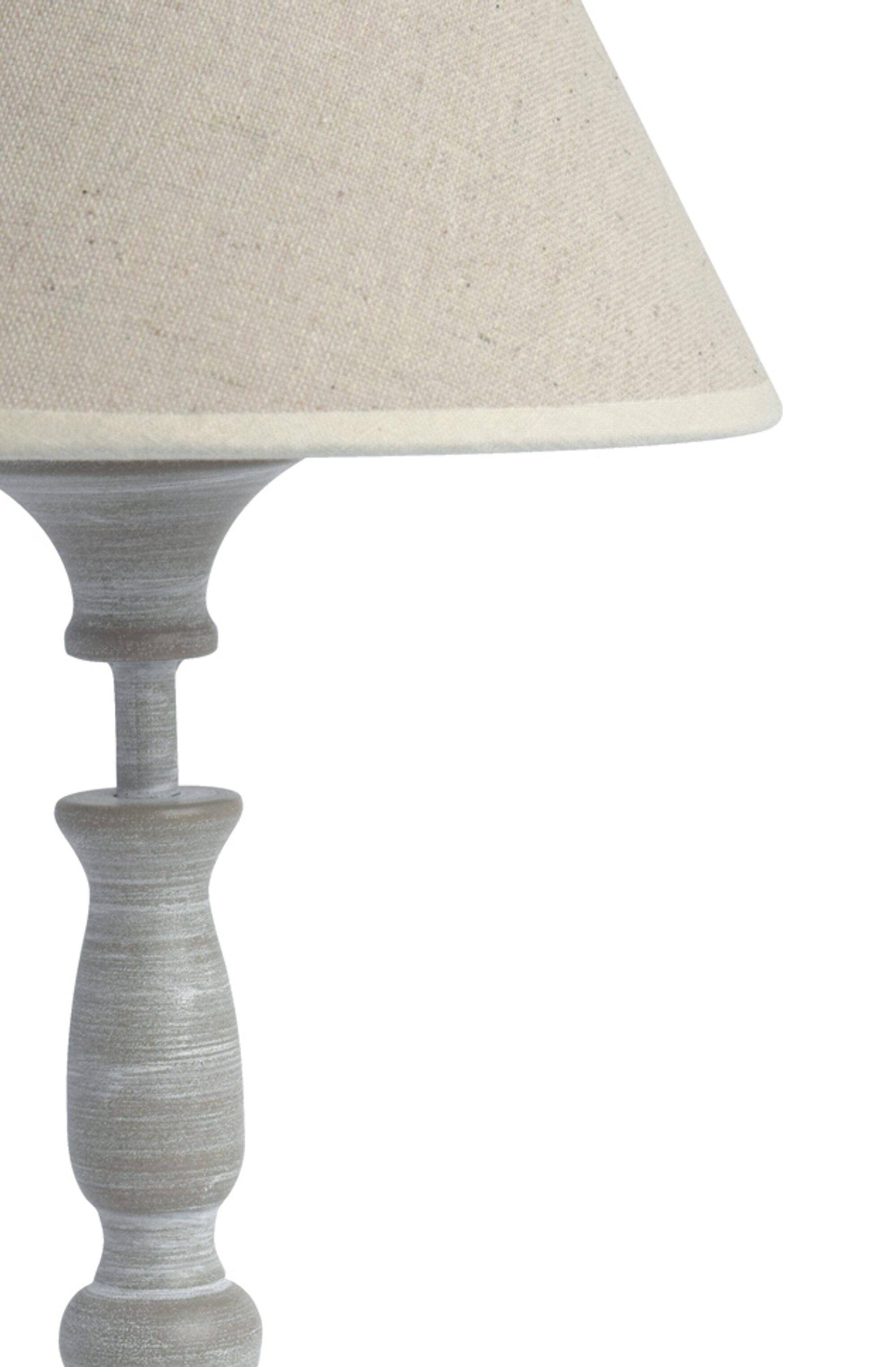 Lámpara de mesa compatible con casquillo E14 Romance SEYNAVE con estructura gris pantalla beige alimentación a red - 4