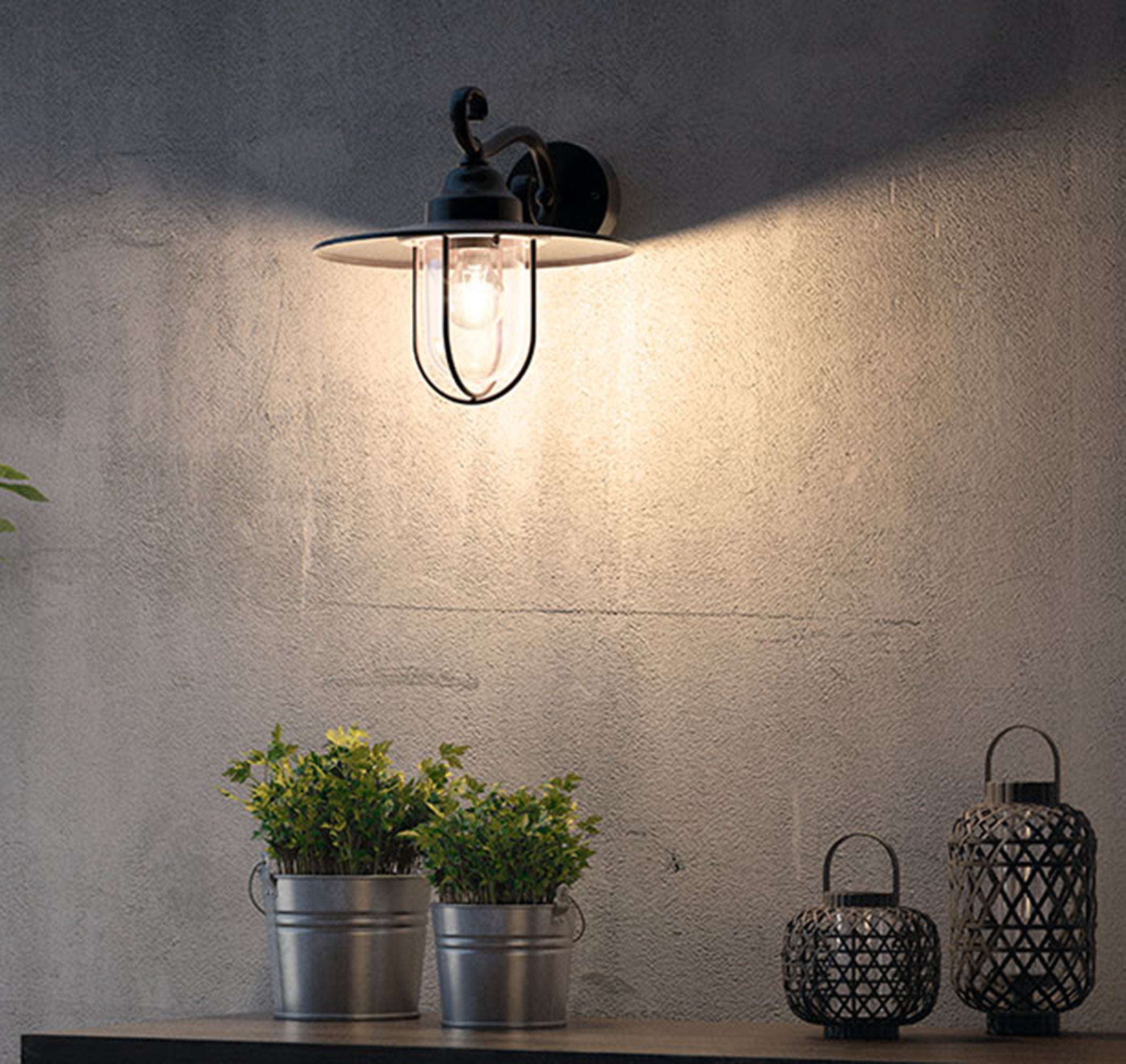 Aplique de exterior philips pasture negro cepillado