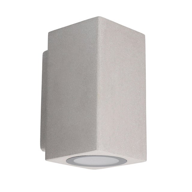 Candeeiro de parede exterior REM QUADRADO GU10 2 LUZES CIMENTO