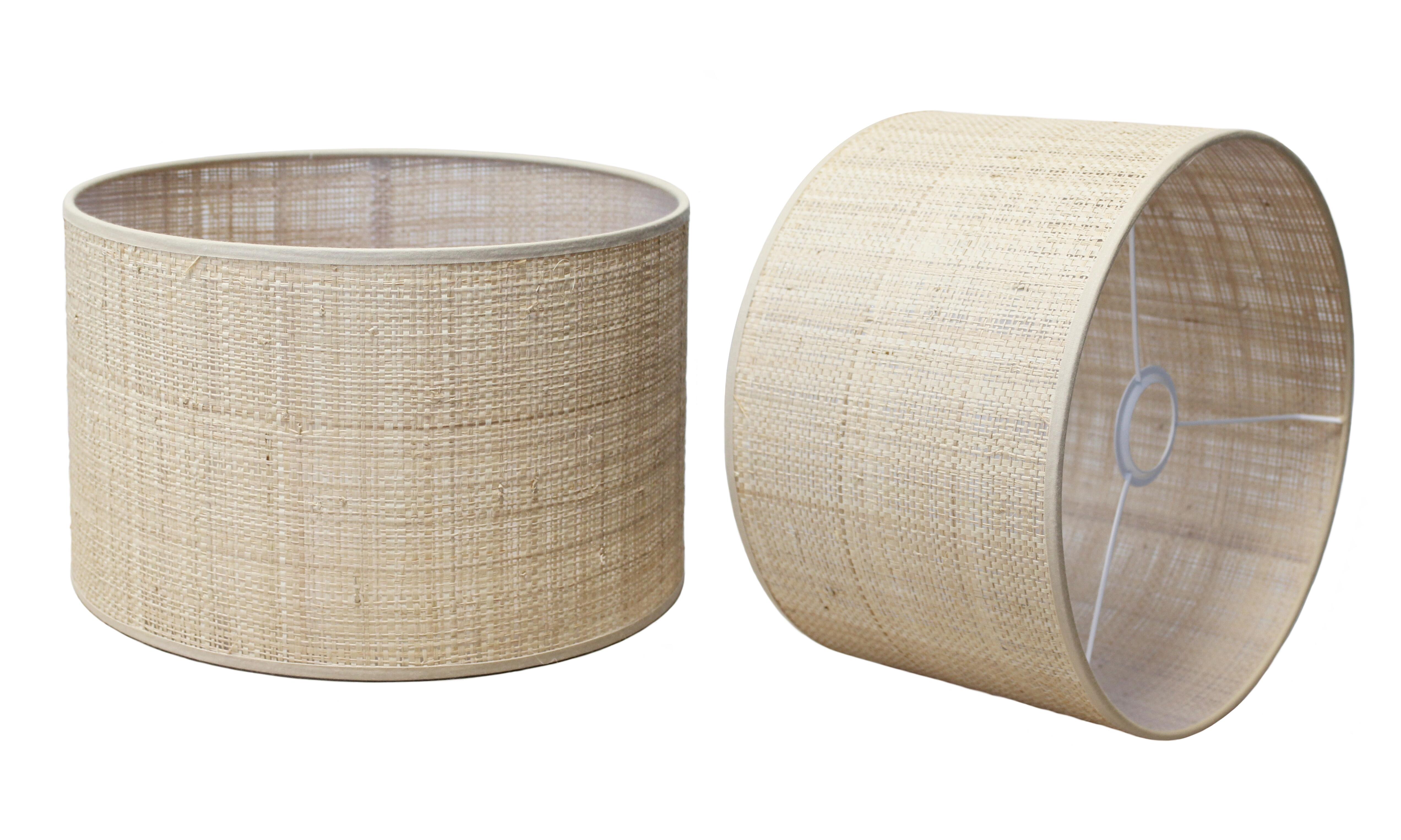 Pantalla de rafia natural cilindro 28 cm