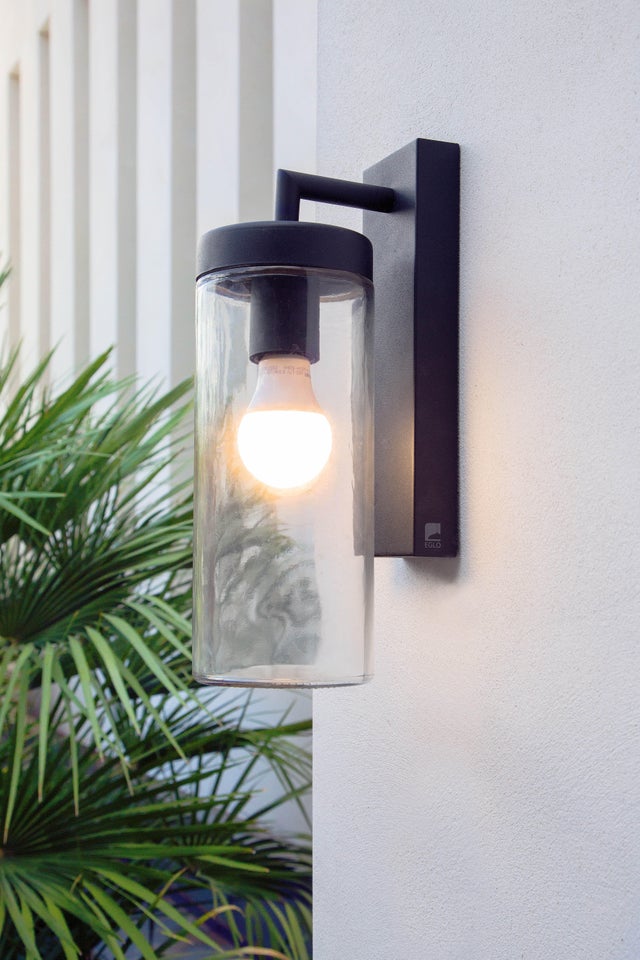 Aplique de exterior Bovolone negro galvanizado