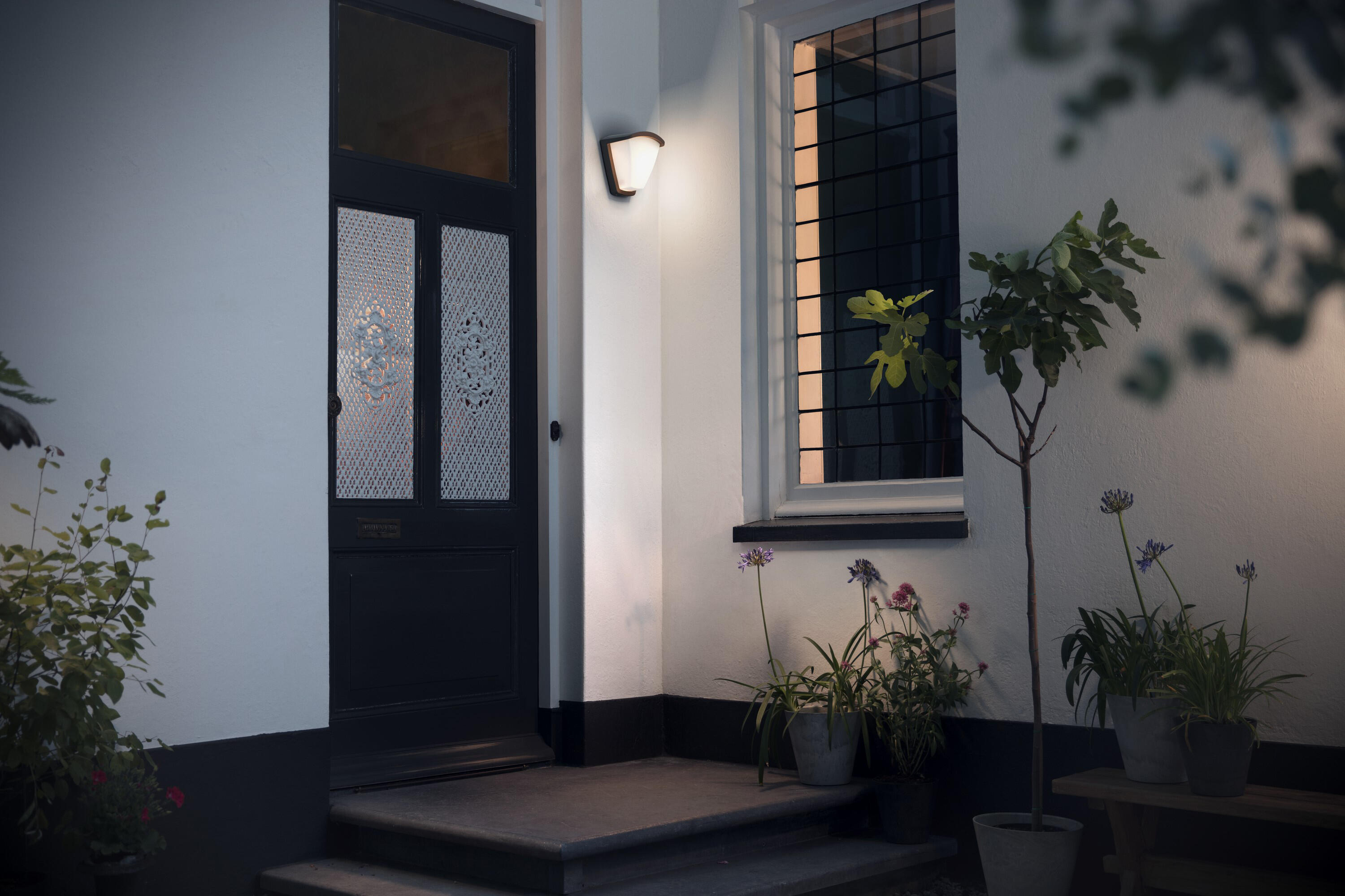 Aplique de exterior philips kiskadee negro cepillado