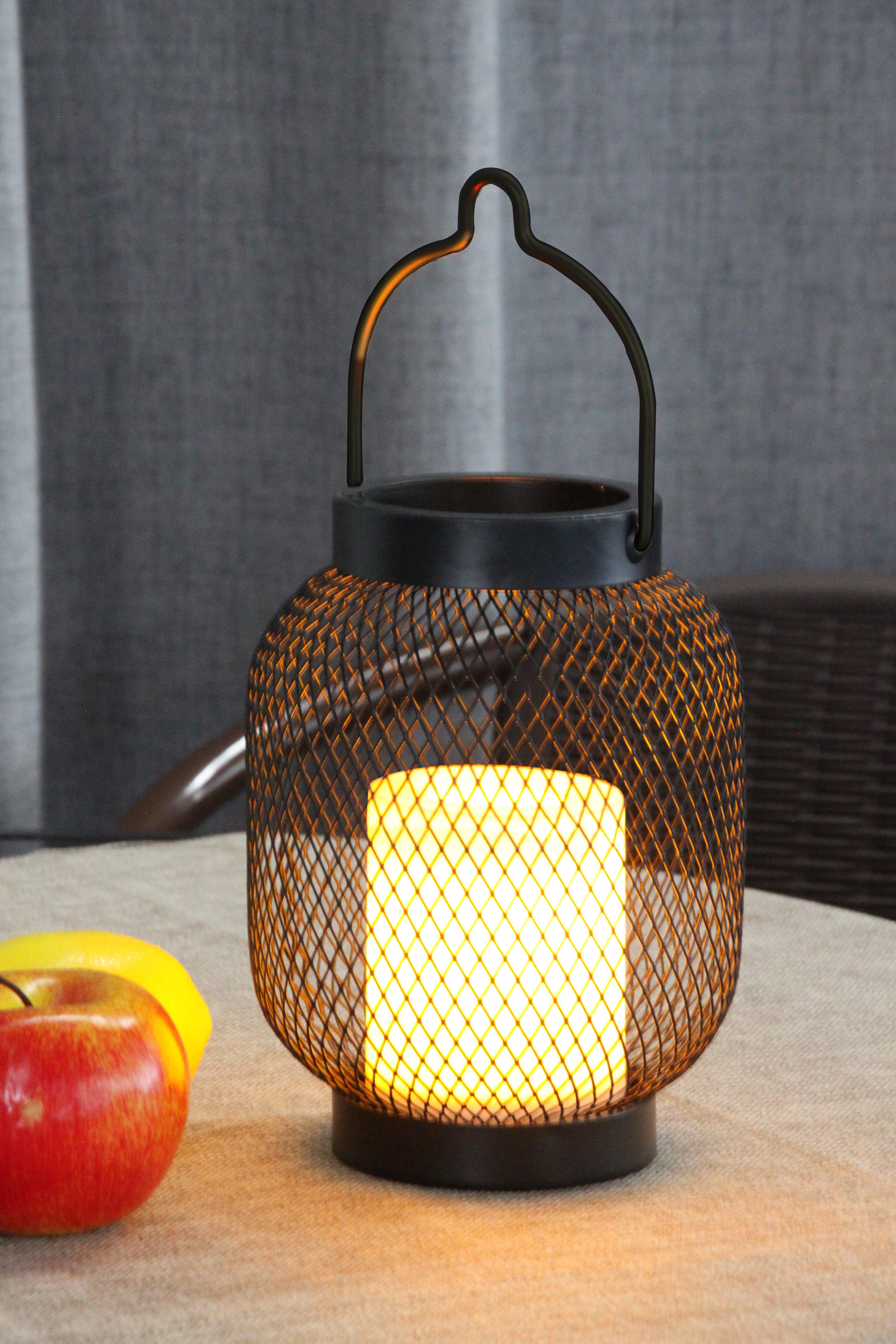 Lámpara de mesa solar metal vela