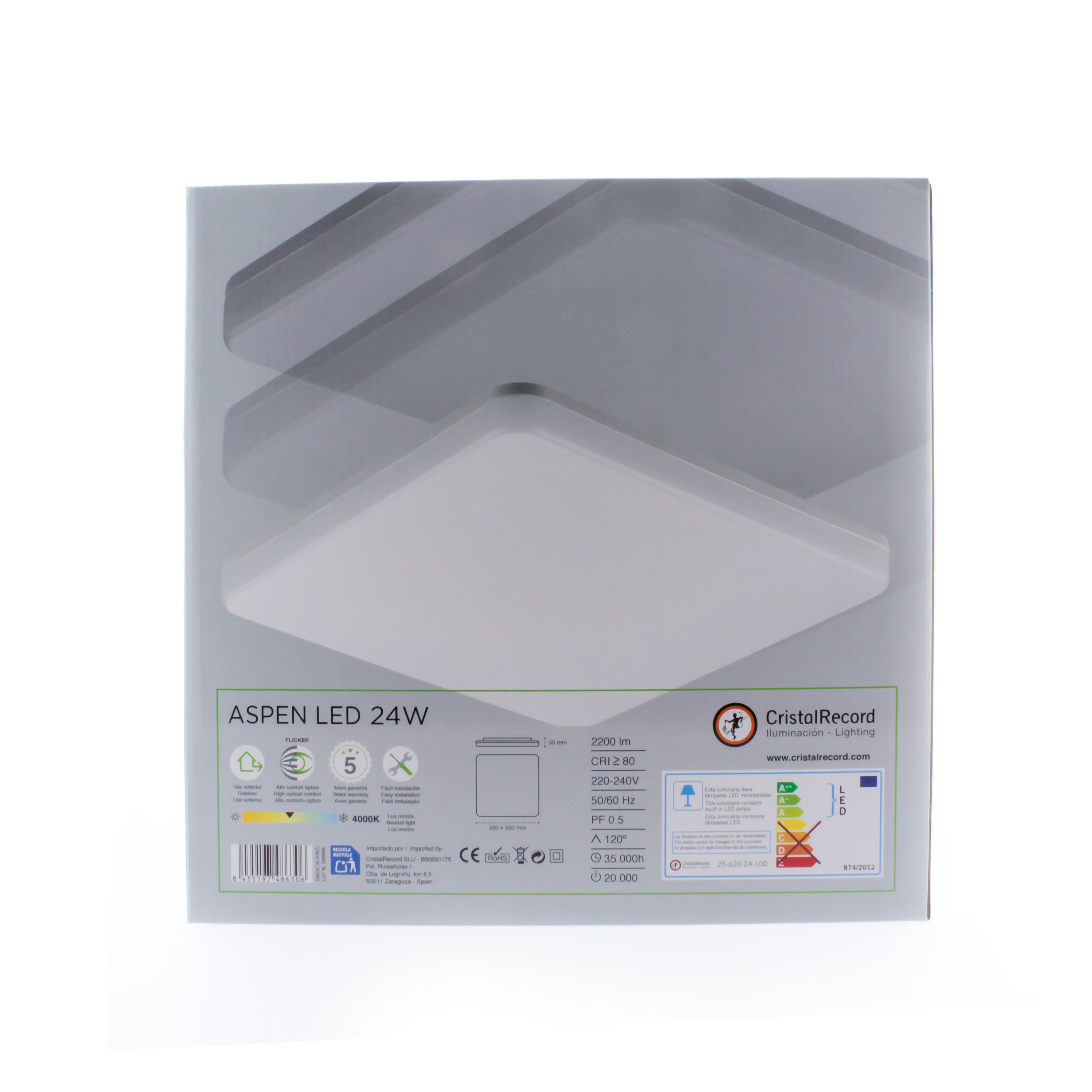 Plafón exterior Aspen 24w 4000k cuadrado blanco - 5