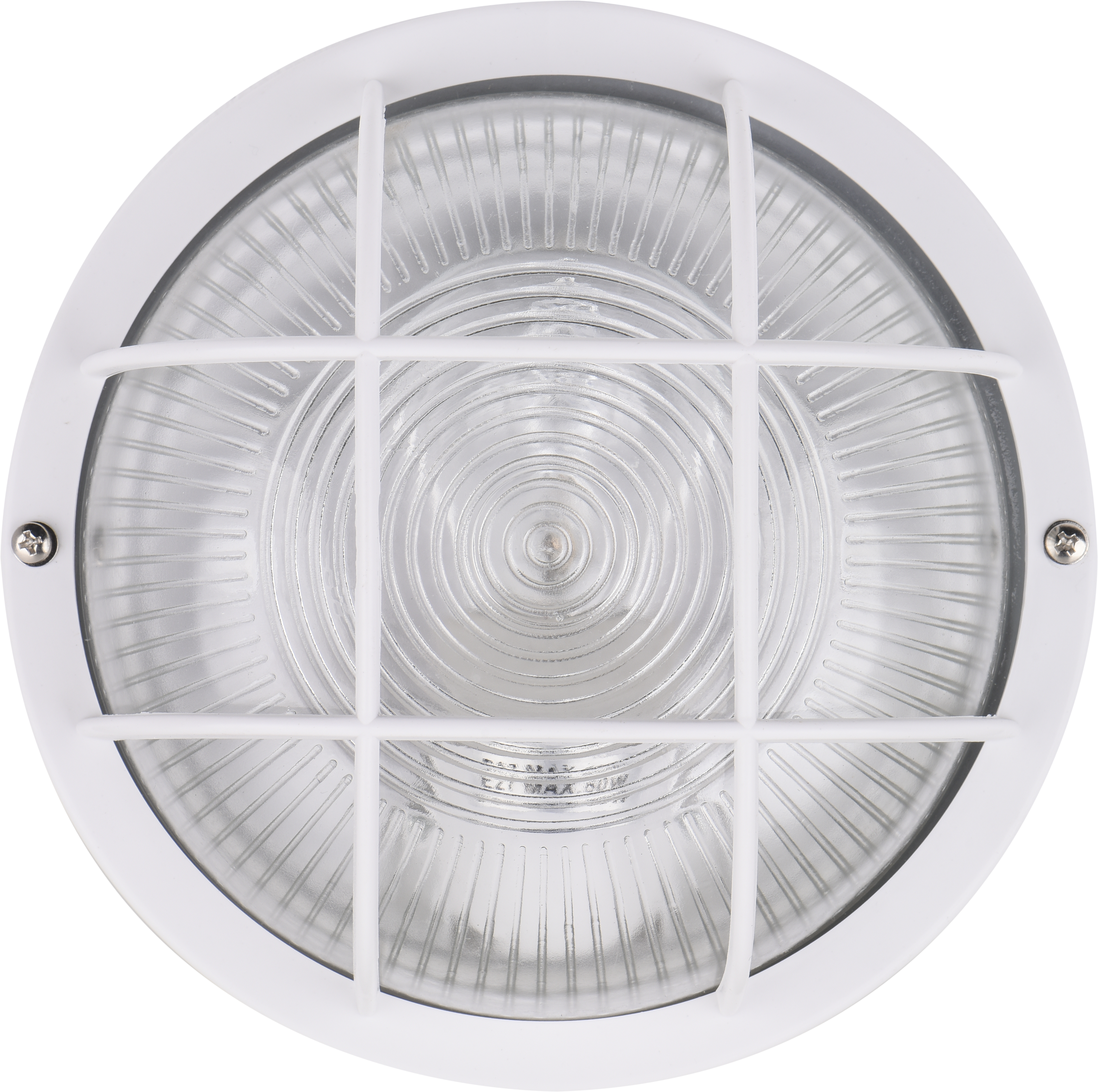 Candeeiro de parede de exterior redondo com grelha IP44 E27 branco - 8