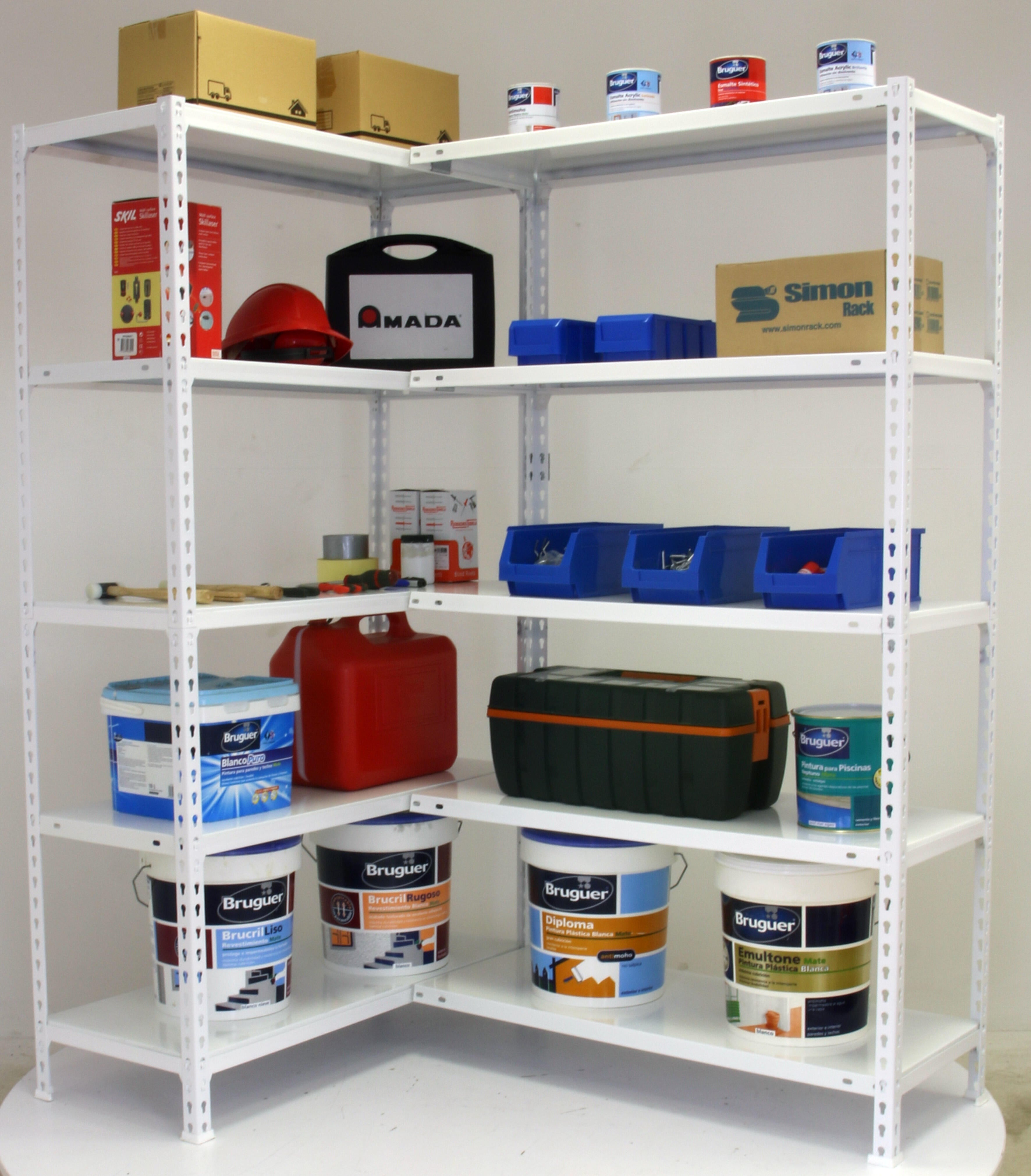 Estante metálica 5 prateleiras 100x40x180 cm 800 kg branco Simonrack - 3