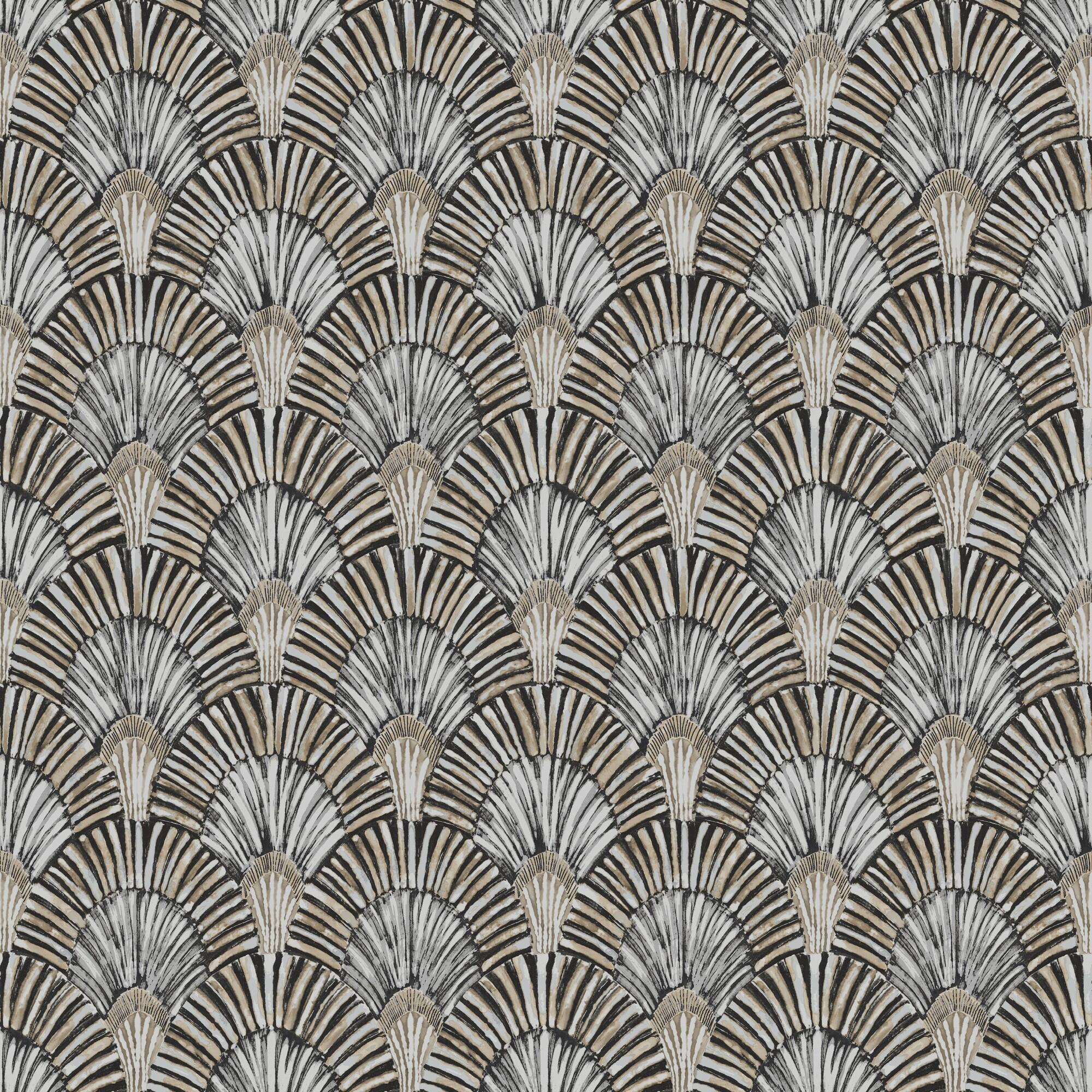 Papel pintado Vinilo Abstracto marrón Abanico SAINT HONORE. De 53cm x 10.05m. Lavable. Método de pegado: aplicación cola en pared - 2