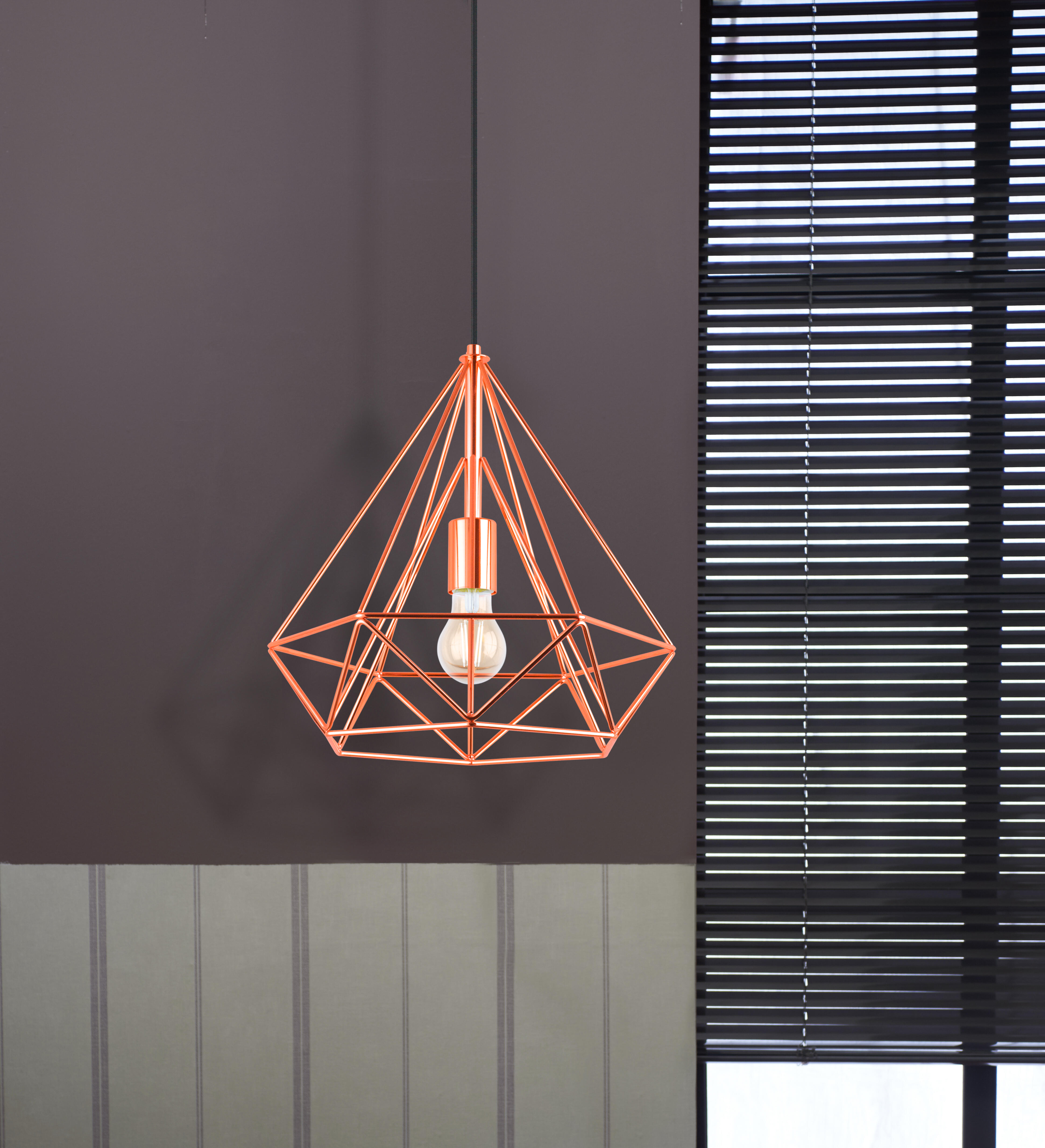 Lampadario Design Byron rame paralume rame E27 Ø36.5cm INSPIRE - 6