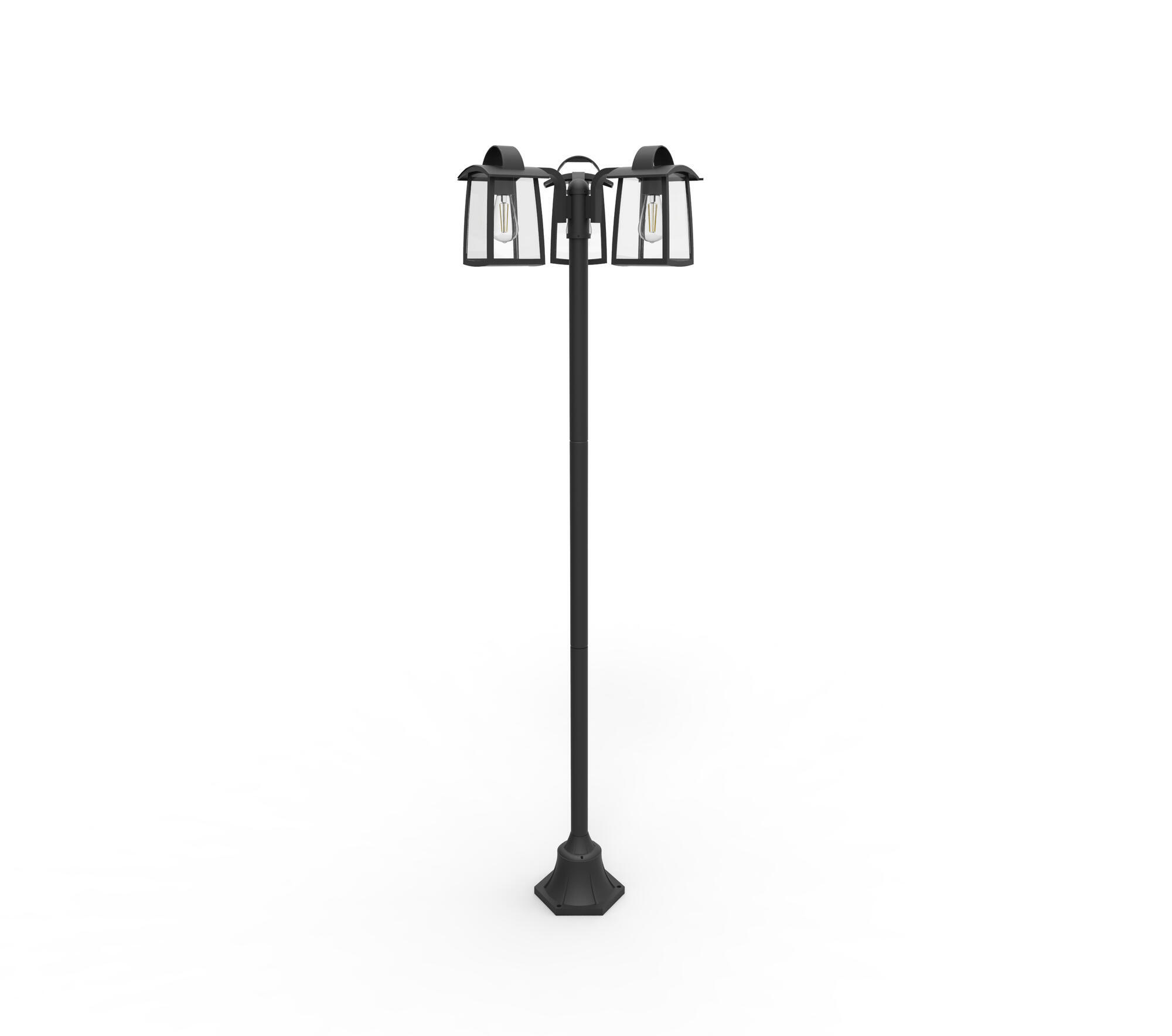 Farola de exterior kelsey 3 luces e27 195 cm