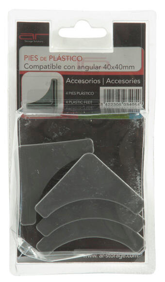 Kit 4 pés de plástico 4X4CM CINZA - 4