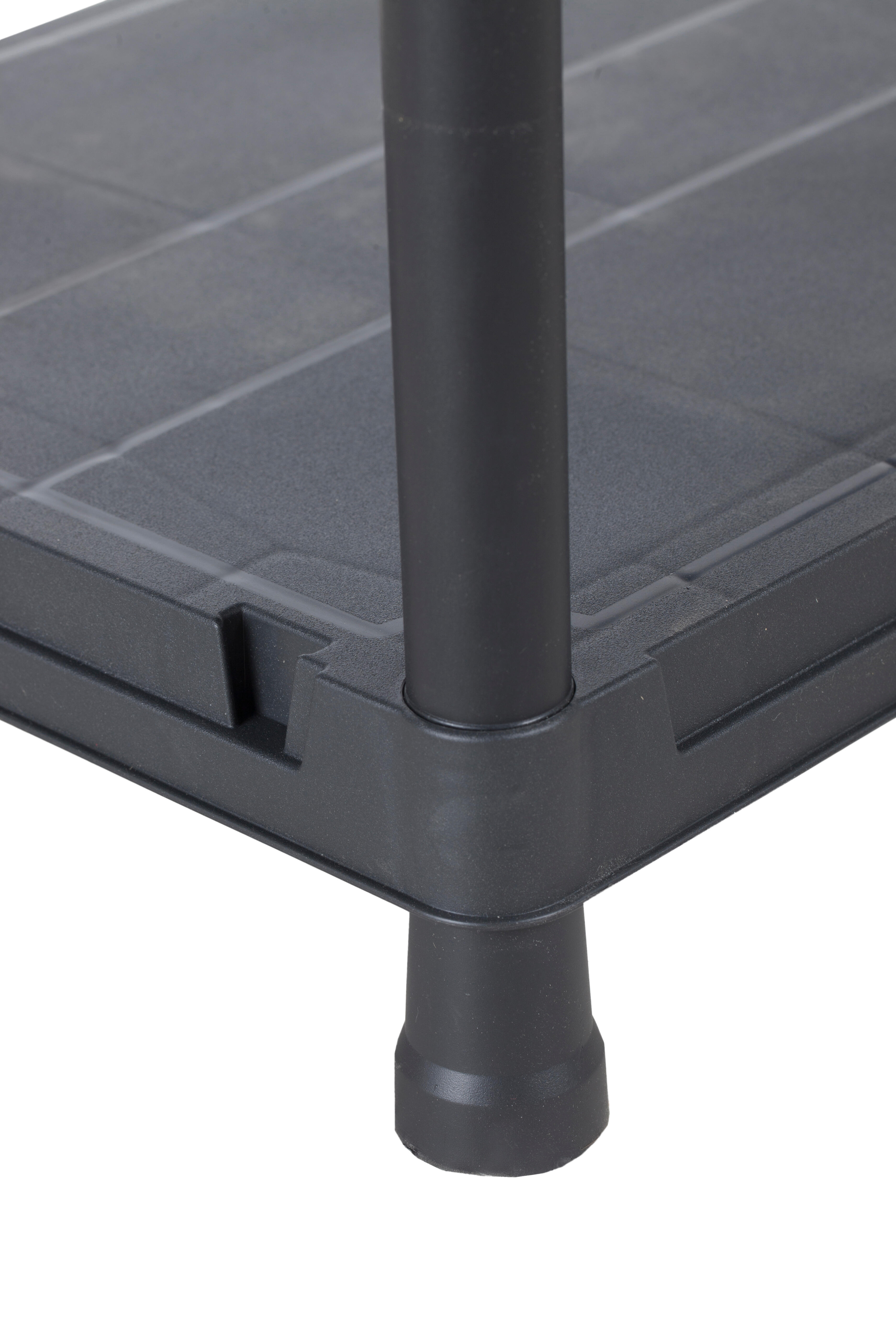 Estante em PVC preto 5 prateleiras 180x80x40 cm 250 kg Universal - 4