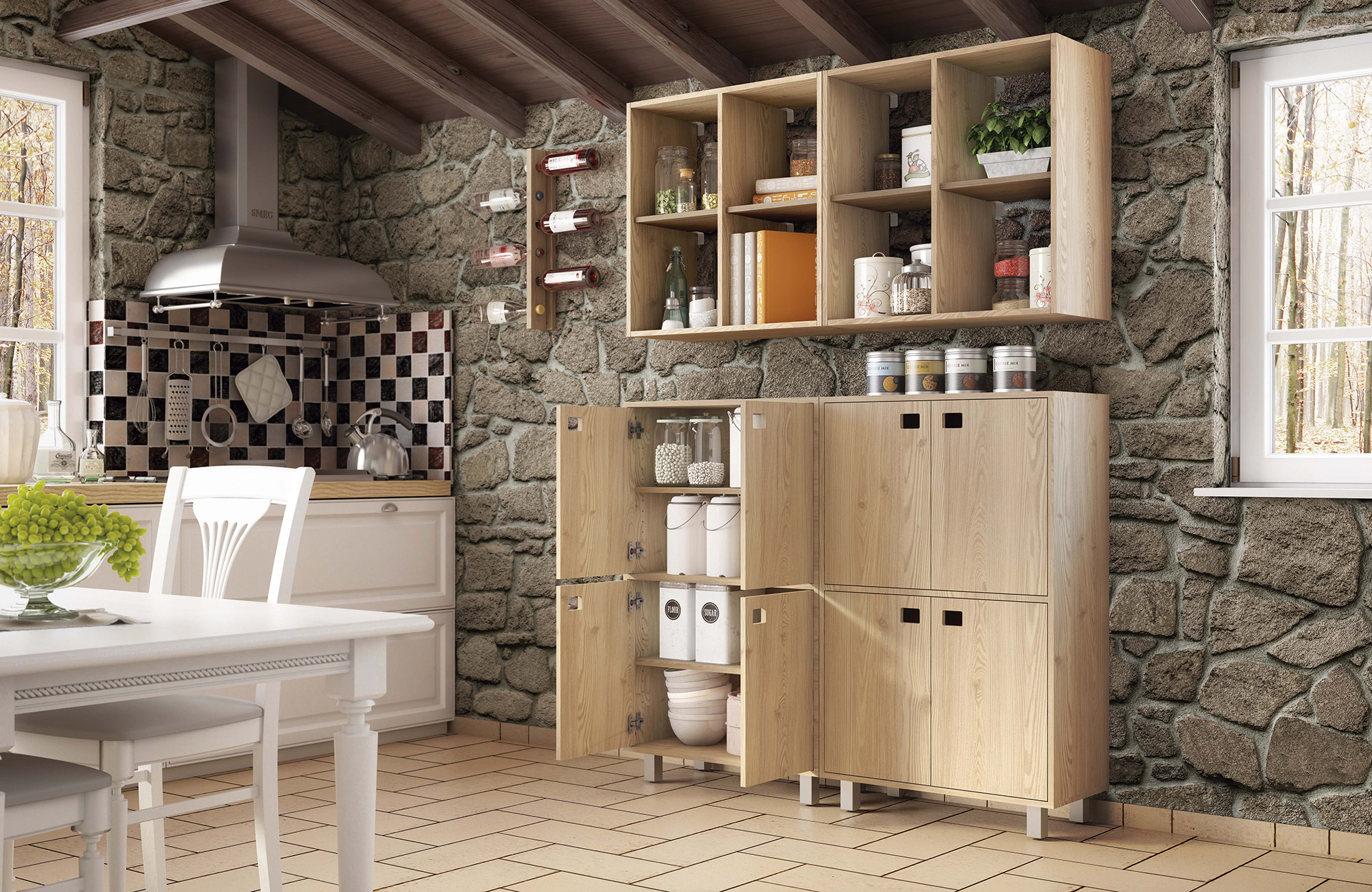 Estantería de madera en kit Dinamic de 70,8x105,4x33 cm y 50 kg max, por balda - 17