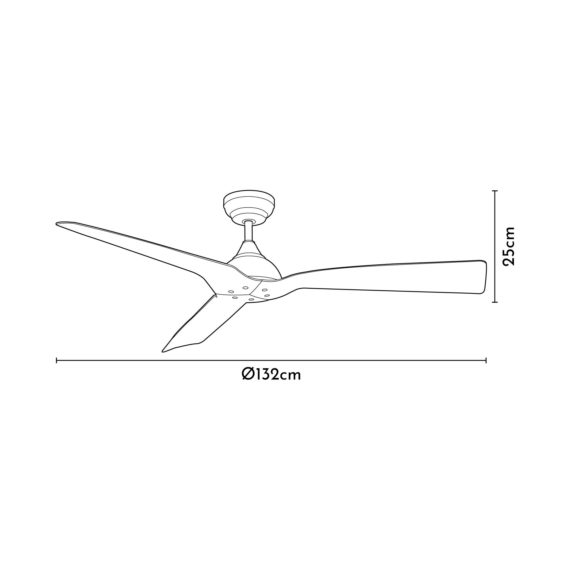 Ventilador de techo sin luz silencioso DC exterior Arte Confort Areia negro 132 cm - 7