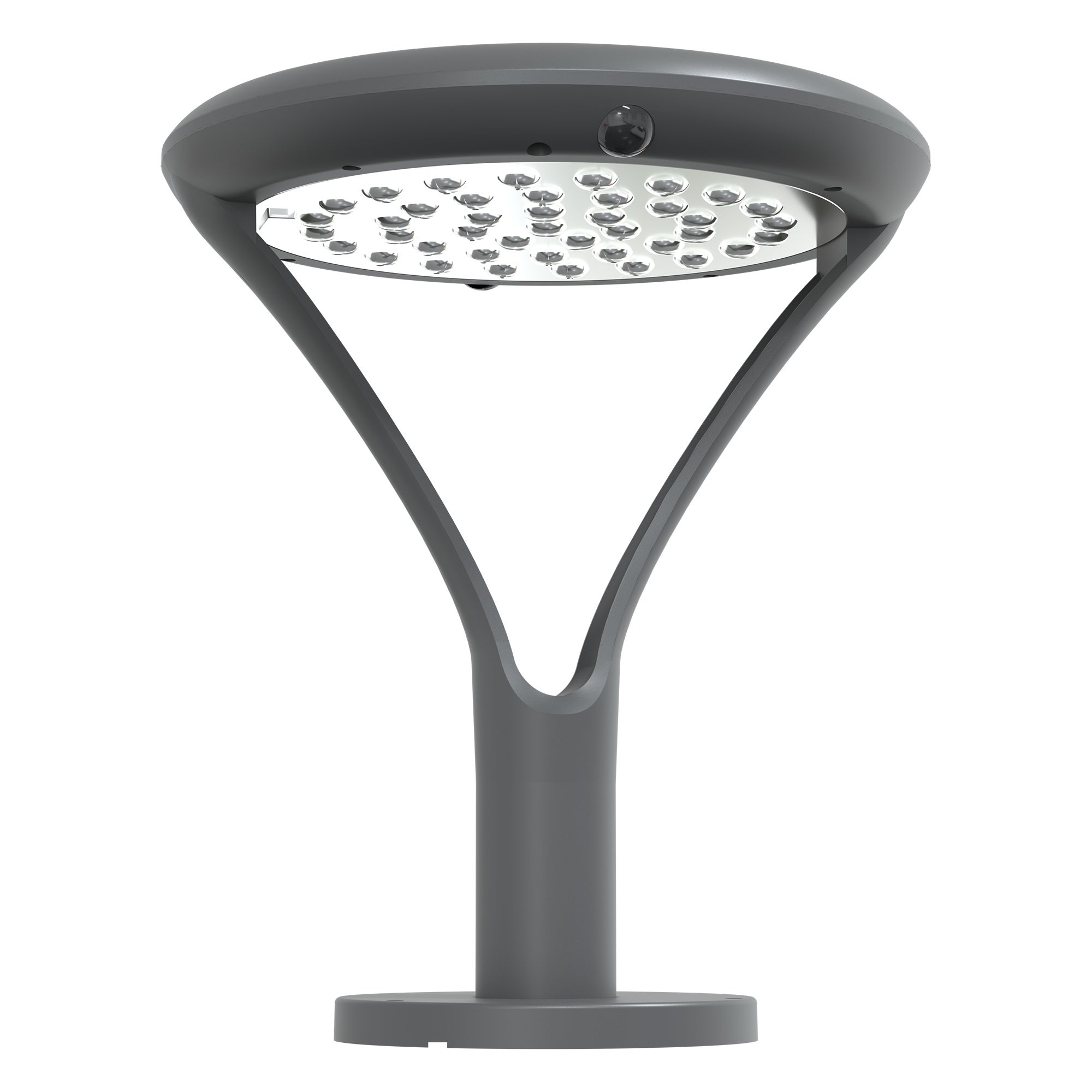 Sobremuro solar de jardín exterior LED IRIS de aluminio gris resistencia IP65, 8h. de autonomía, sensor crepuscular y detector de movimiento - 4