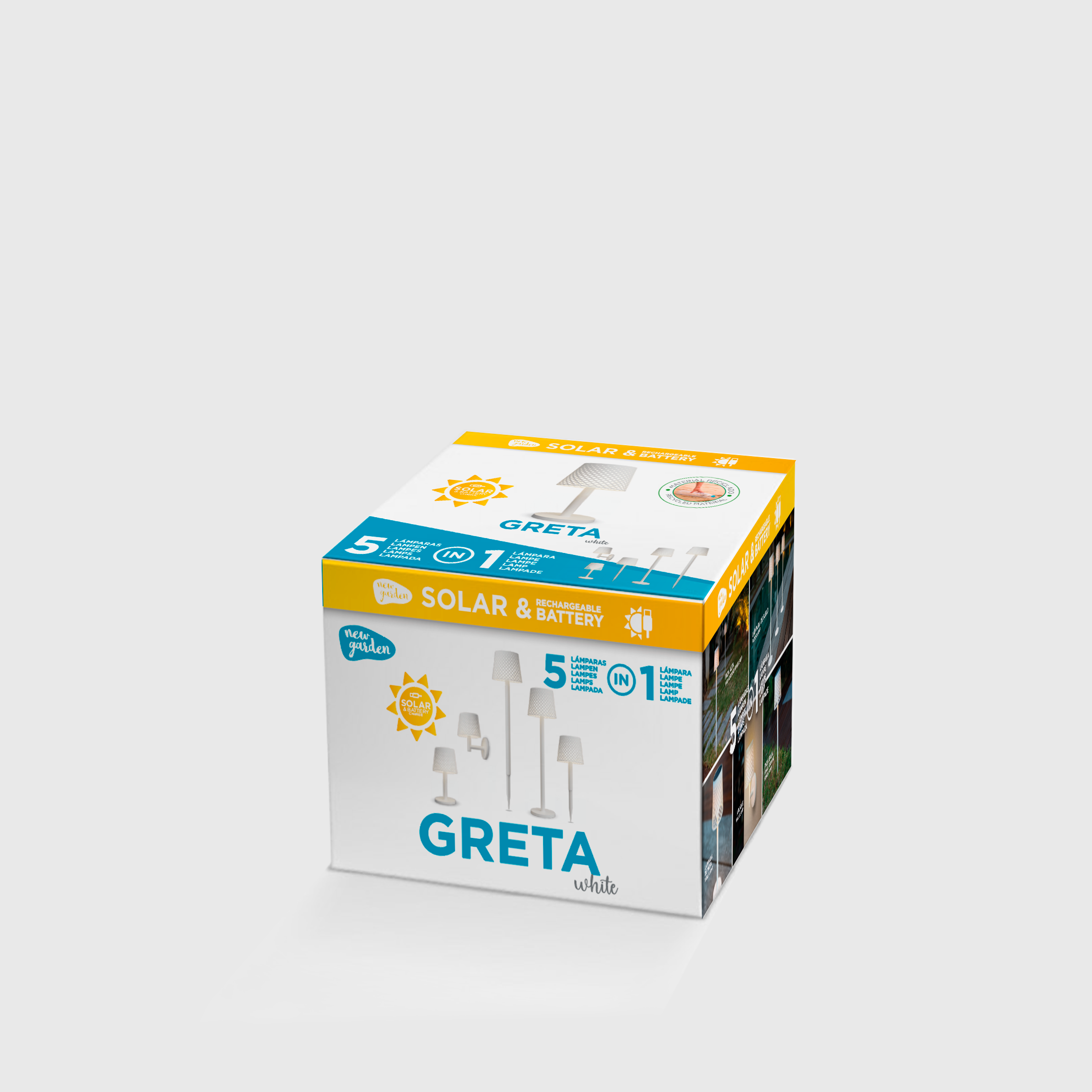Baliza jardín solar exterior LED blanca Greta IP44 con sensor crepuscular - 7
