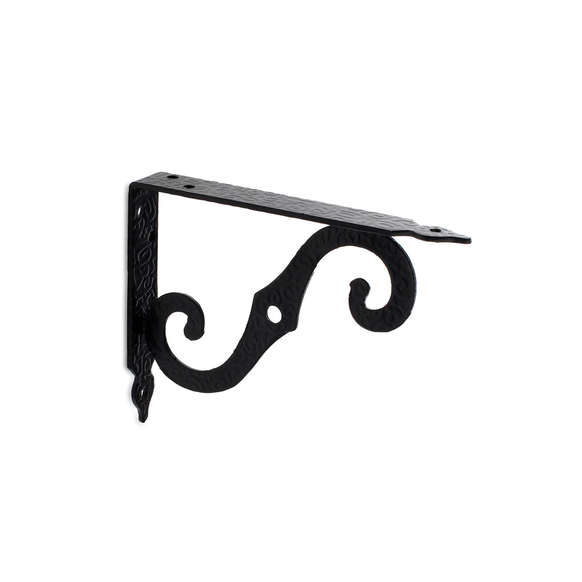 1 escuadra fabricada en acero negro para baldas de 150 mm
