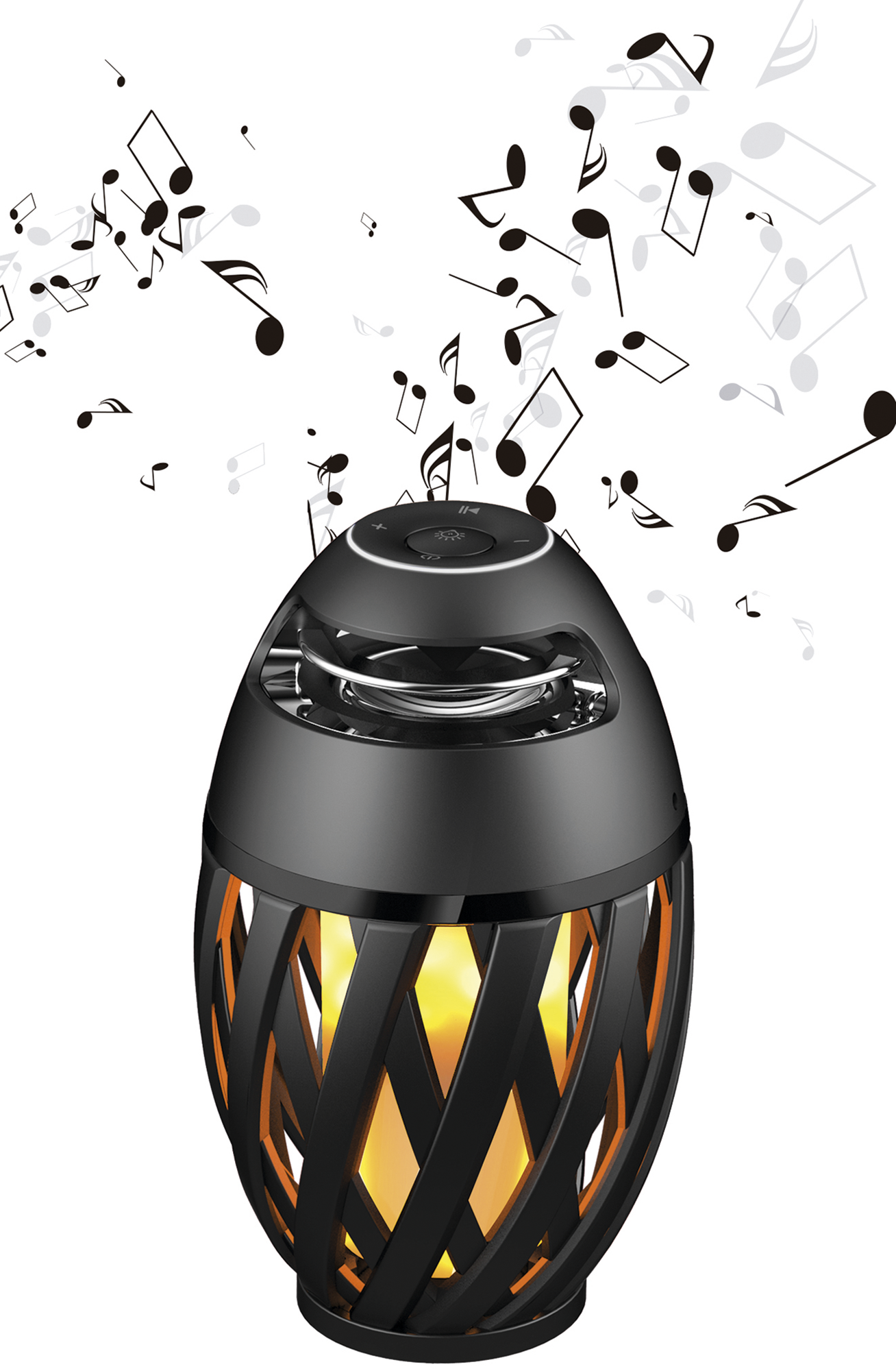 Lámpara de mesa sin cable LED Altavoz Bluetooth Inalámbrico Portátil ARTE CONFORT con estructura negra luz cálida 1700K alimentación USB - 13