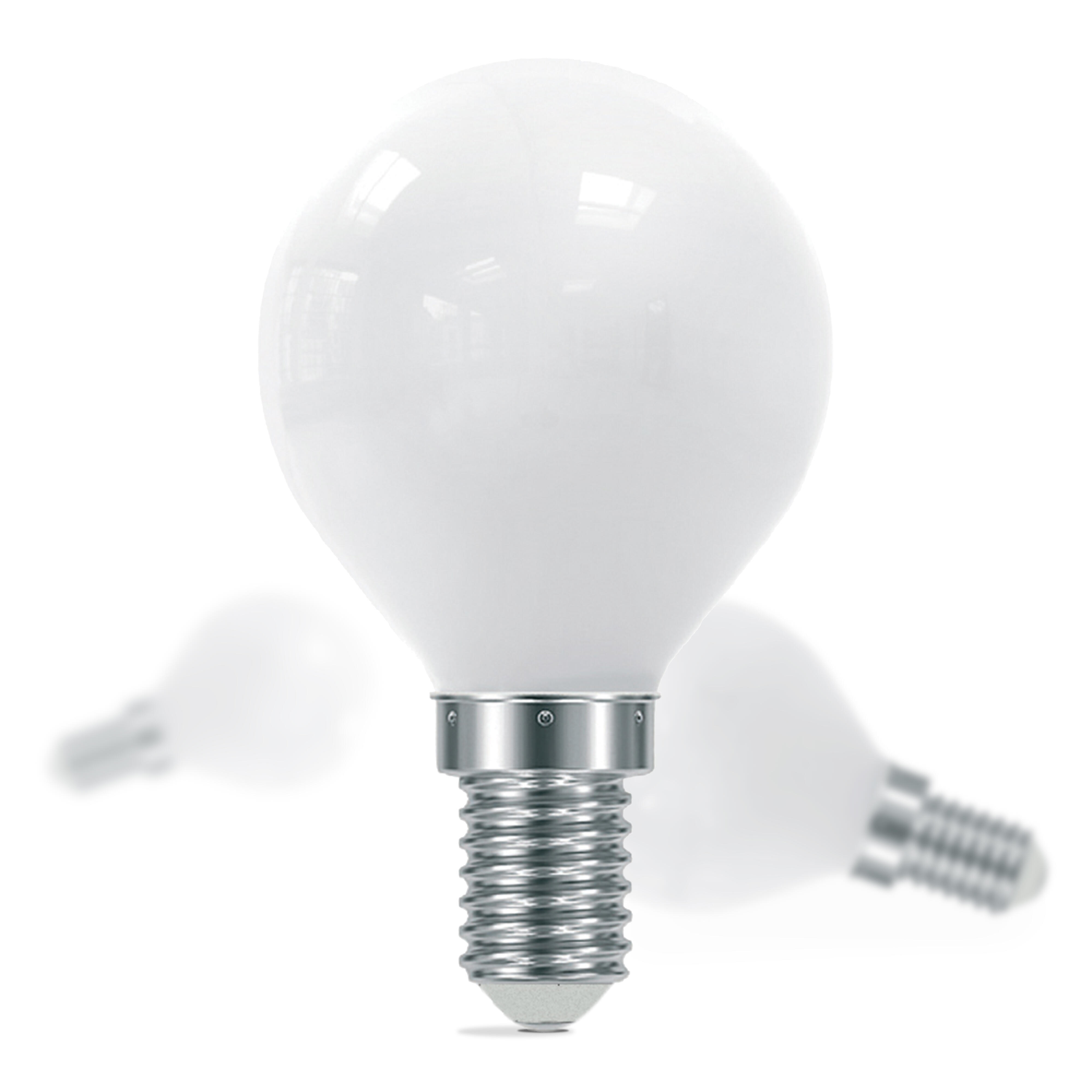 Pack de 3 bombillas LED E14 forma esférica 800 lúmenes 6W color de la luz blanco frío 6000K clase energética E - 3