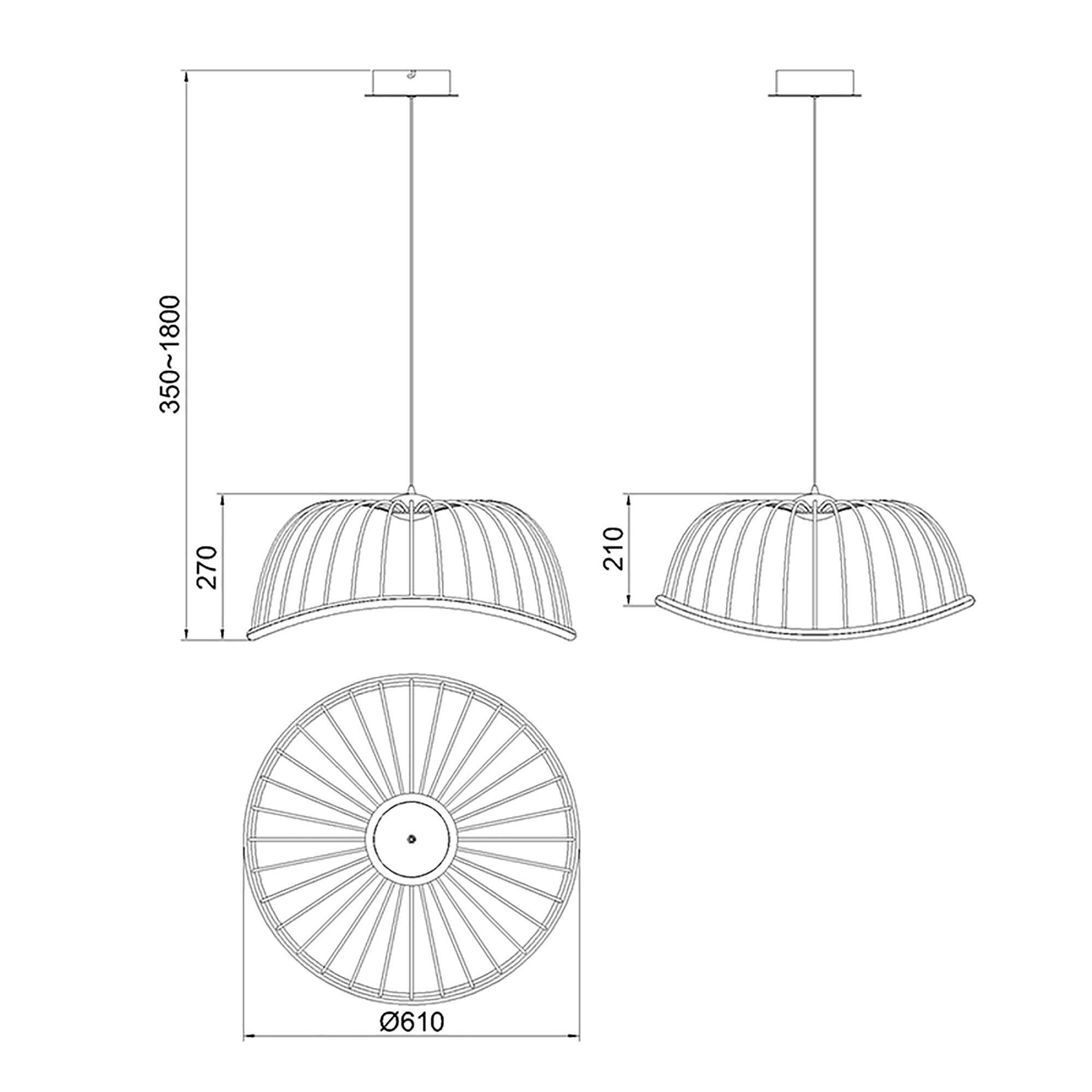Lámpara celeste mediana negra 30w
