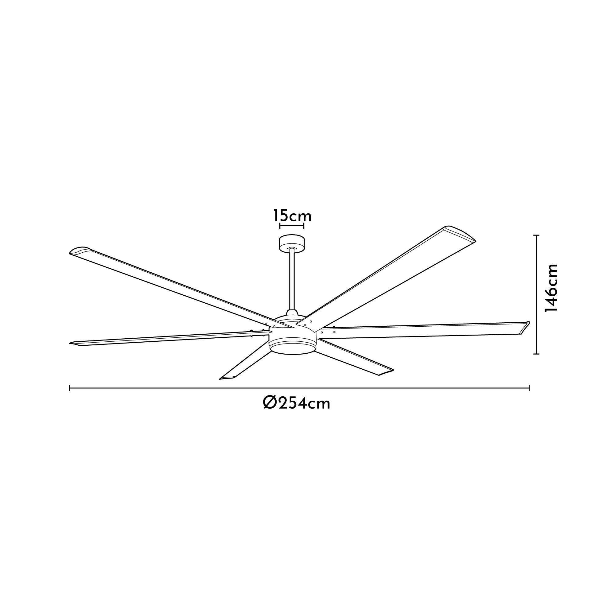 Ventilador de techo sin luz silencioso DC Arte Confort Ferrol gris 254 cm - 4