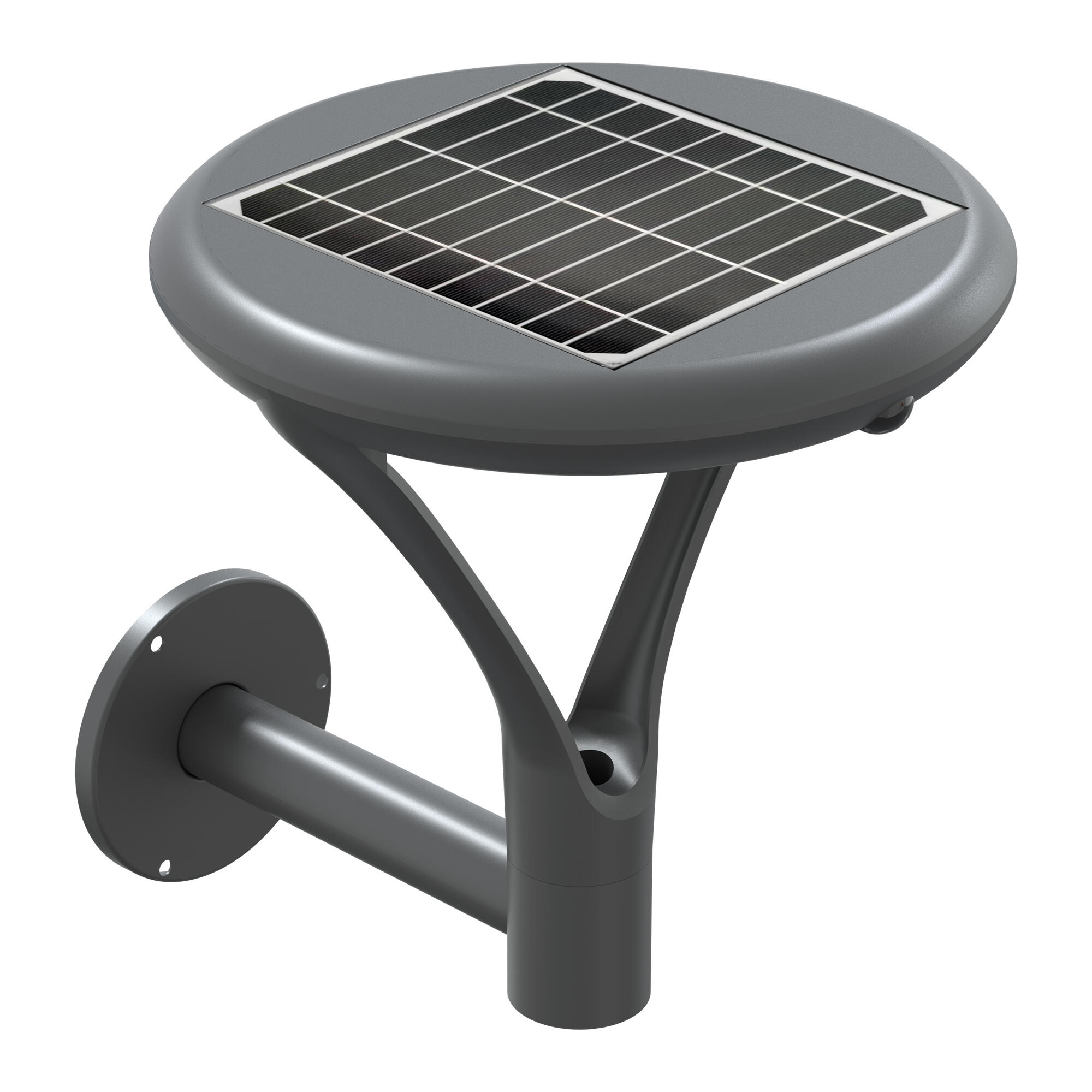 Aplique solar exterior luz LED blanco neutro IRIS aluminio gris con detector de movimiento IP65 - 5