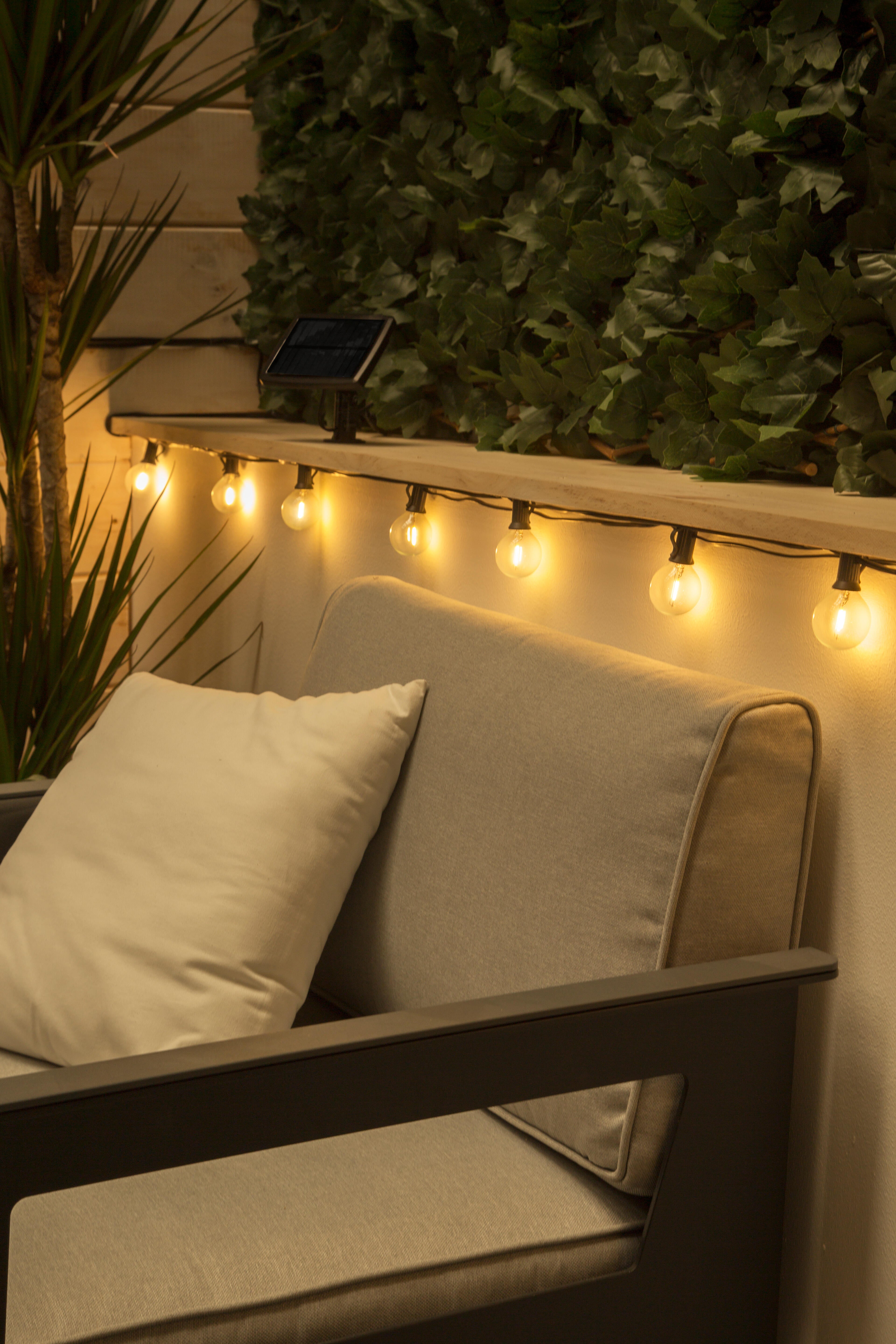 Guirnalda solar exterior LED blanco cálido con sensor crepuscular  Borealis IP44 8h. autonomía - 8