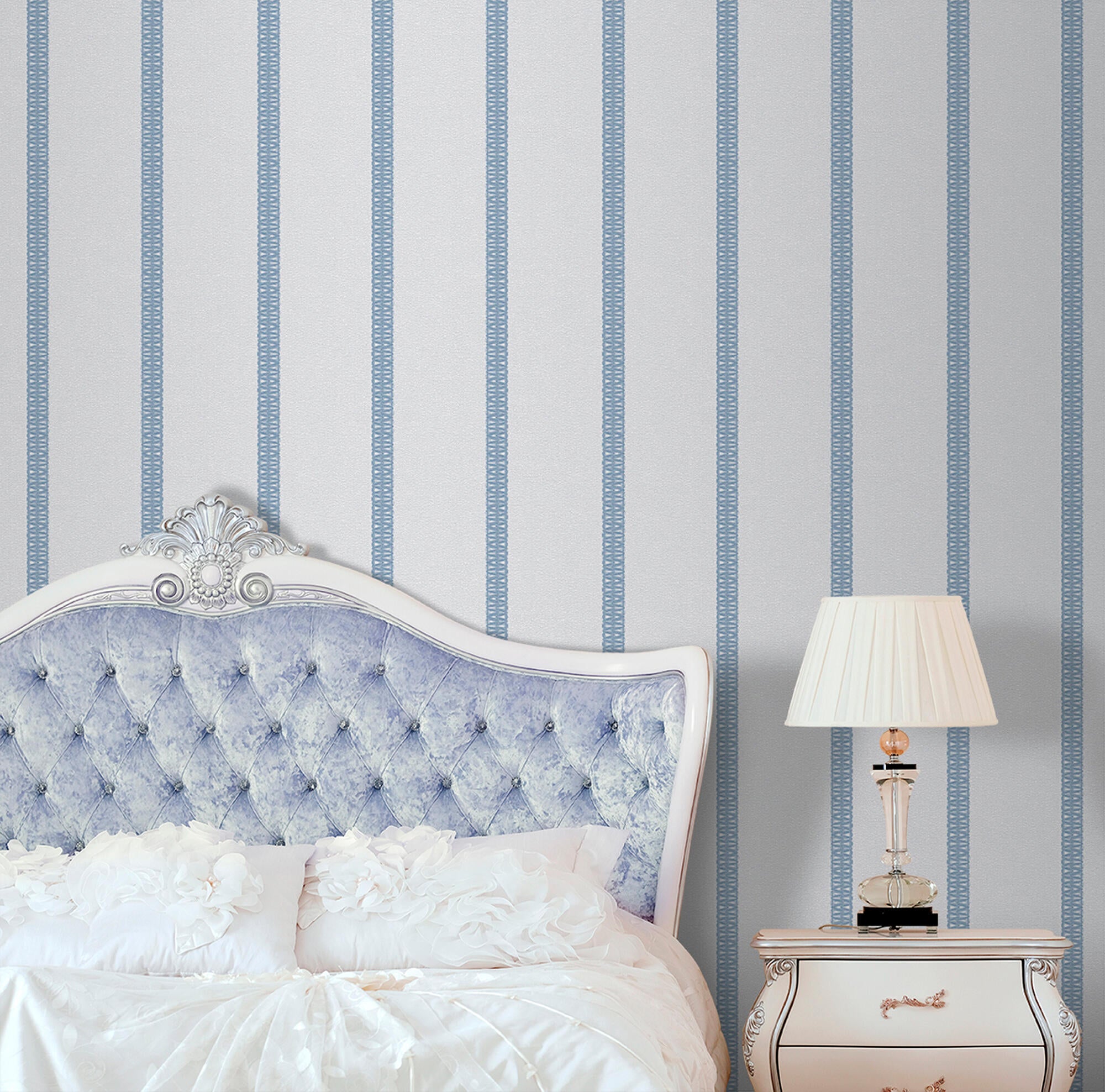 Papel pintado no tejido geométrico tnt 4008-5 stripe azul