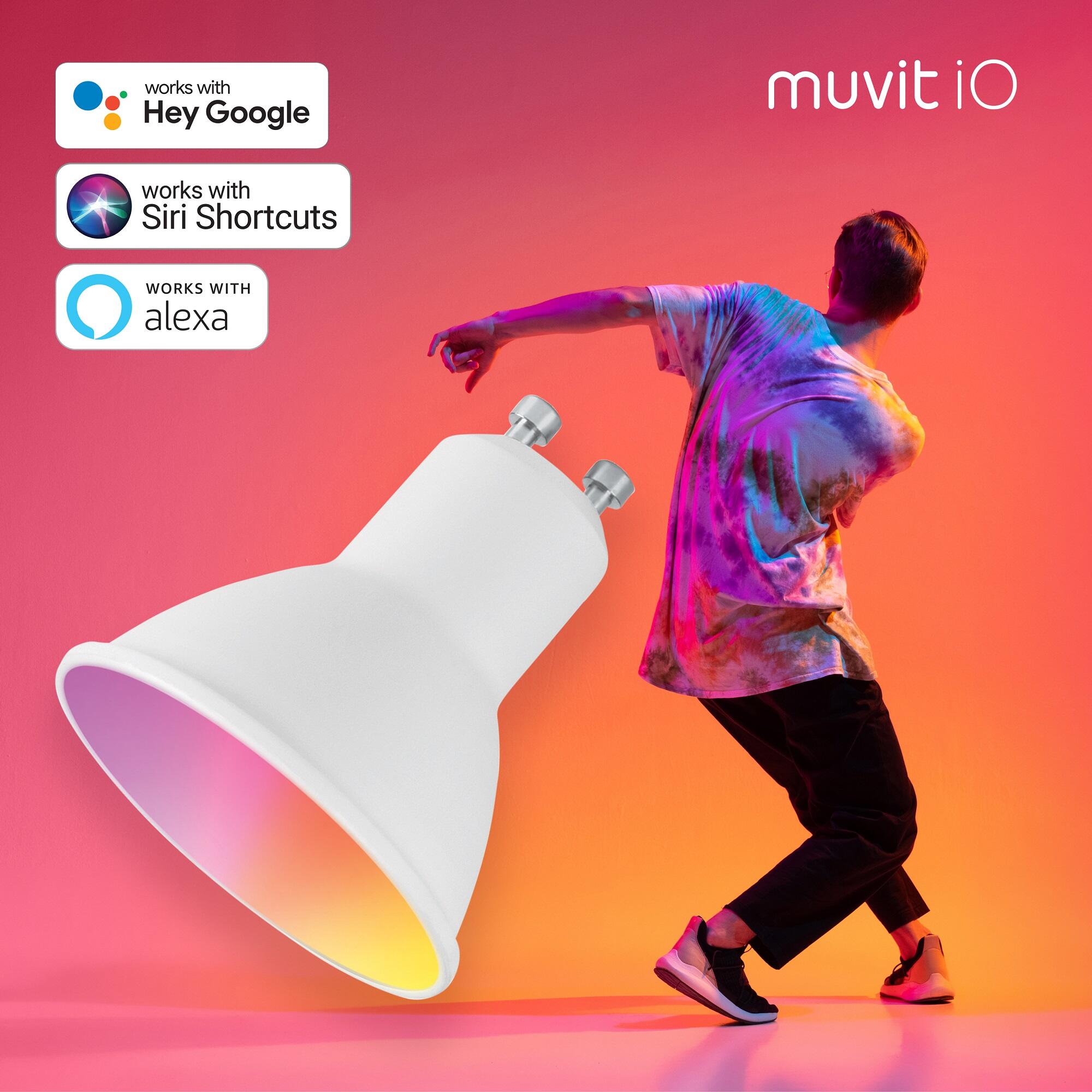 Bombilla Inteligente LED GU10 400 lúmenes 5.5W multicolor ;Blanco6500K CRI 89-80 luz natural y fiel clase energética F - 2