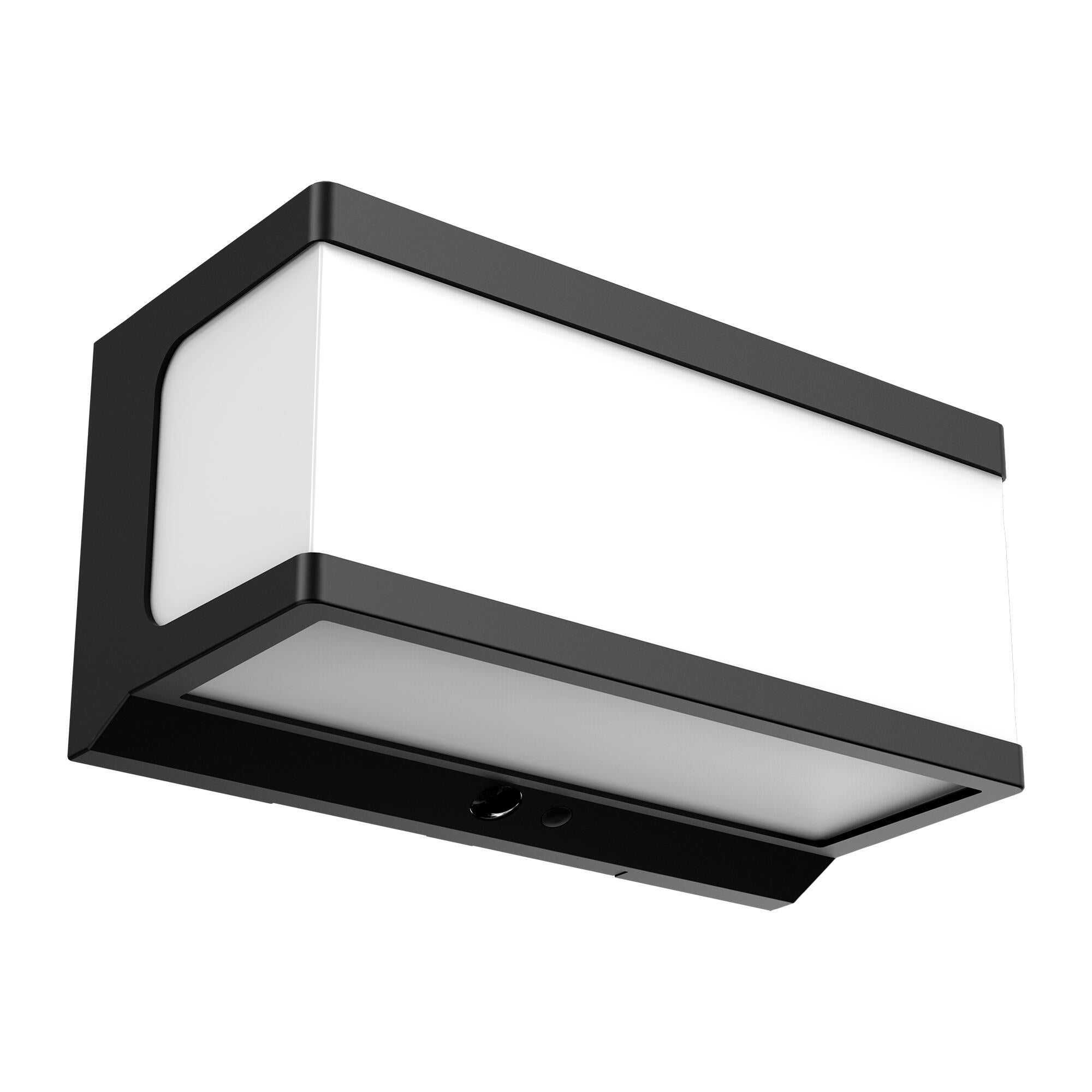 Aplique solar exterior luz LED Jano blanco y negro con sensor crepuscular y detector de movimiento IP65 - 5