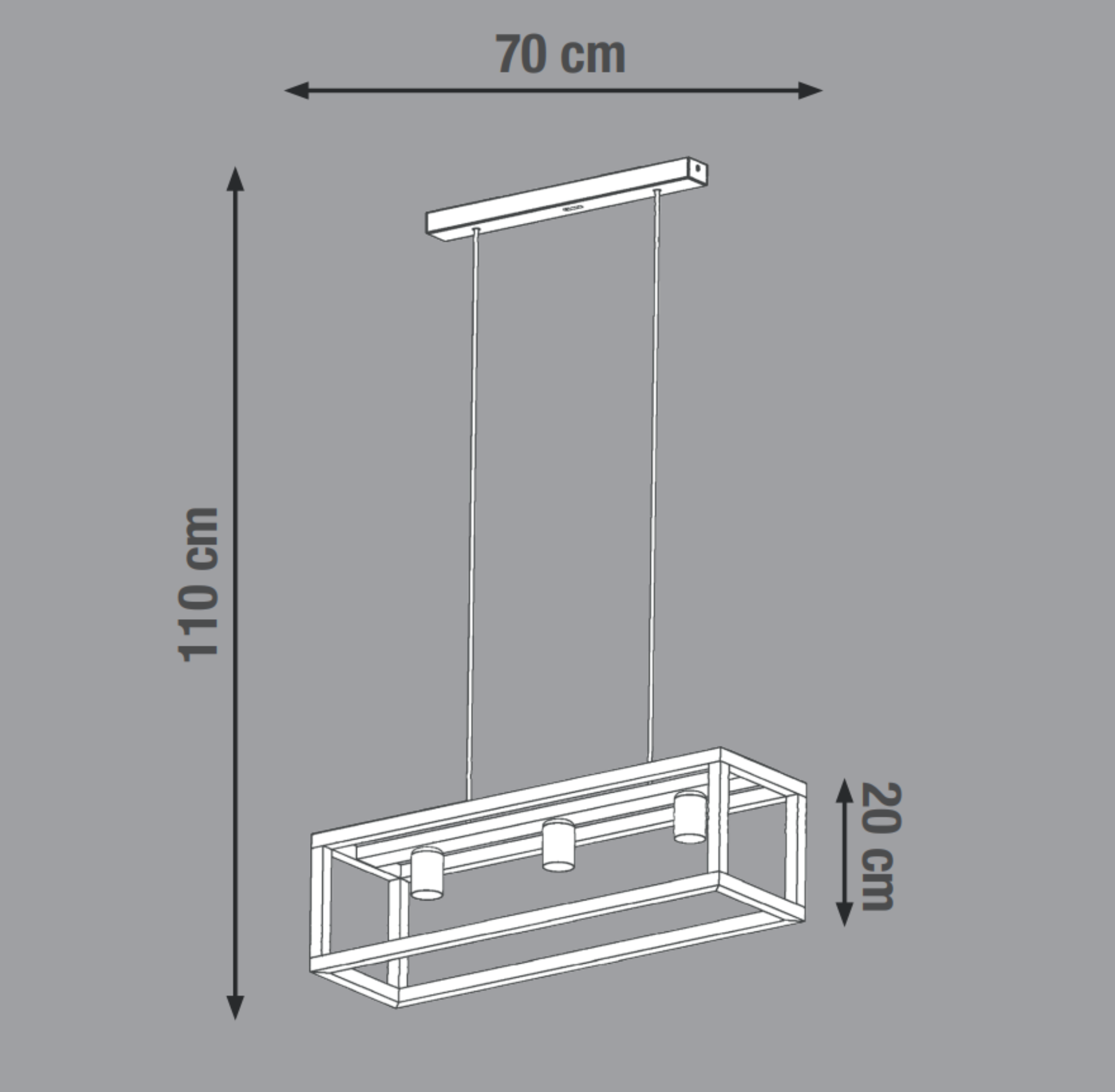 Candeeiro de teto suspenso INSPIRE ELGORT E27 3 LUZES METAL/MADEIRA PRETO - 13